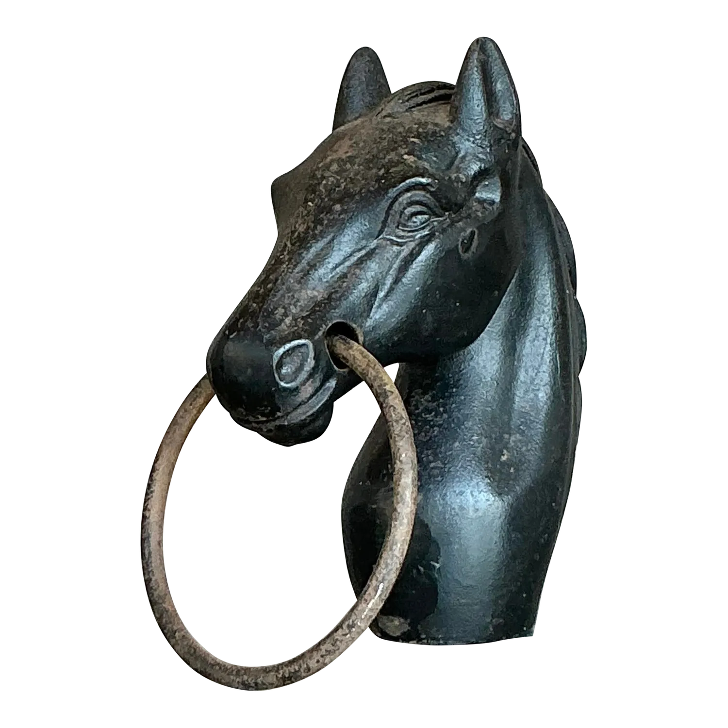 Early 20th Century Vintage Boho Wrought Iron Hitching Post Head — additional photo 3