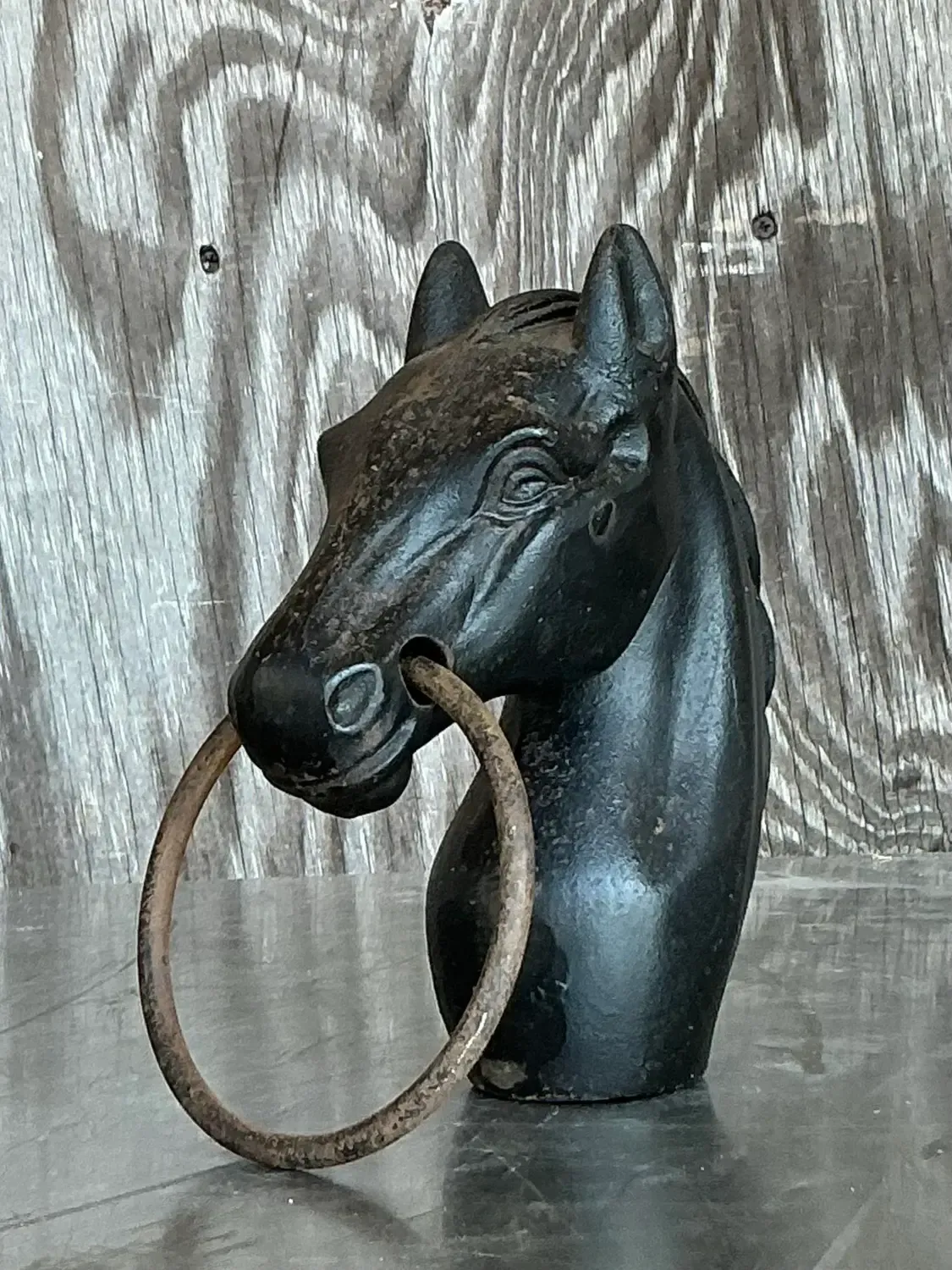 Early 20th Century Vintage Boho Wrought Iron Hitching Post Head — additional photo 5