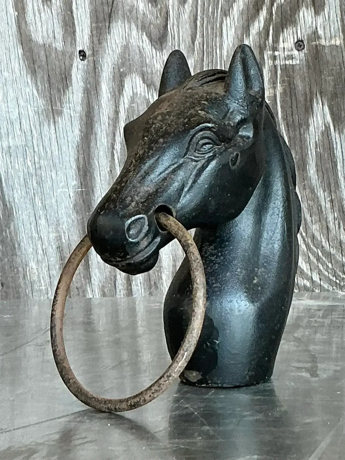 Early 20th Century Vintage Boho Wrought Iron Hitching Post Head — additional photo 6