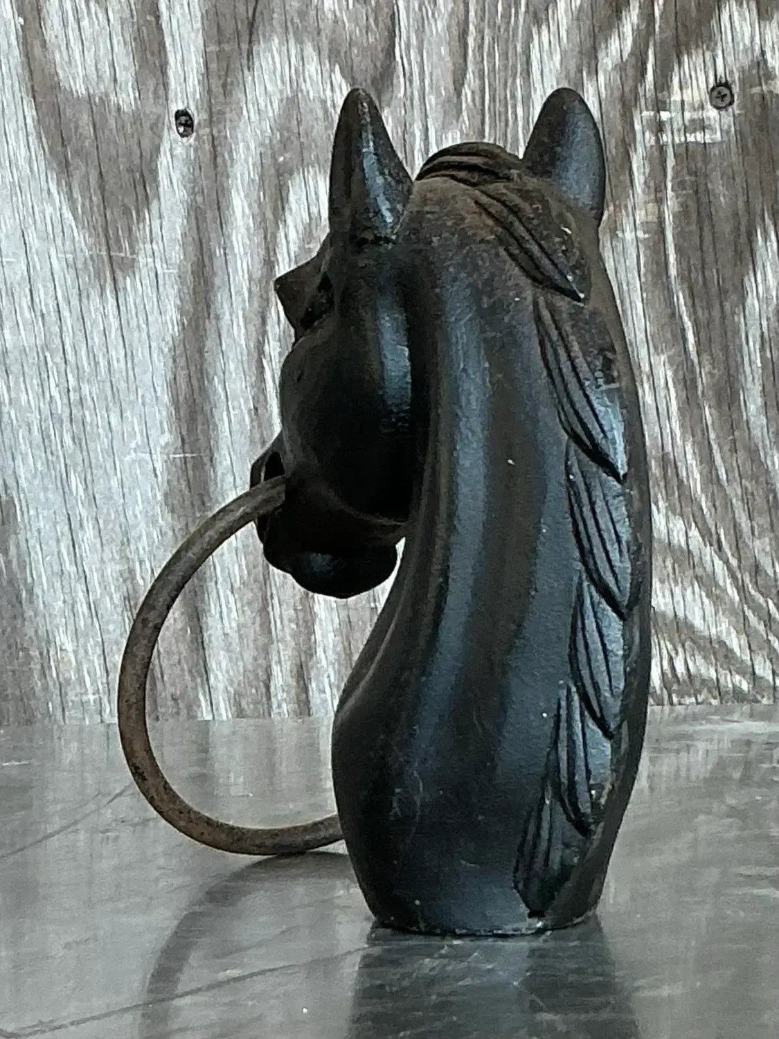 Early 20th Century Vintage Boho Wrought Iron Hitching Post Head — additional photo 8