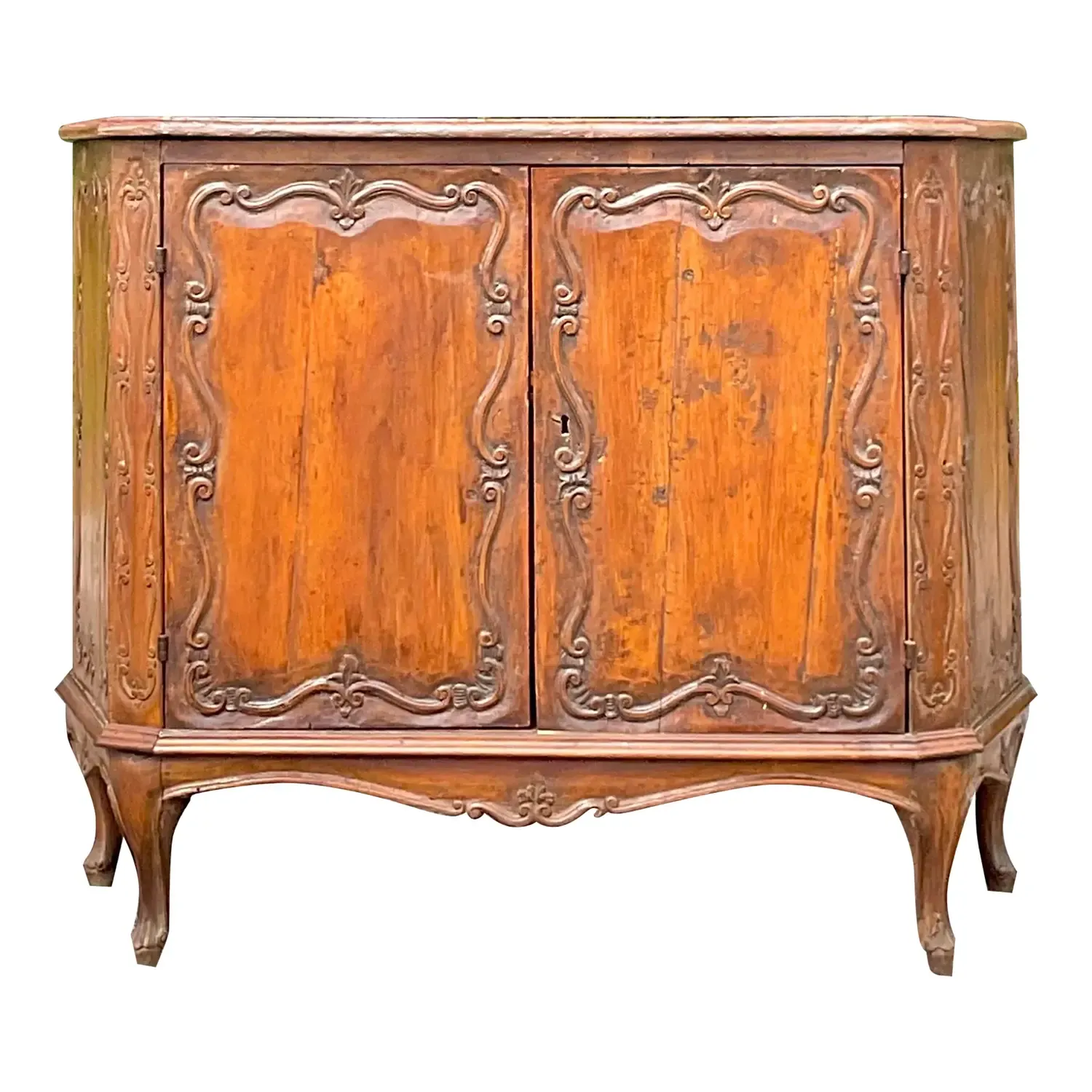 Early 20th Century Vintage Italian Carved Console Cabinet — additional photo 1