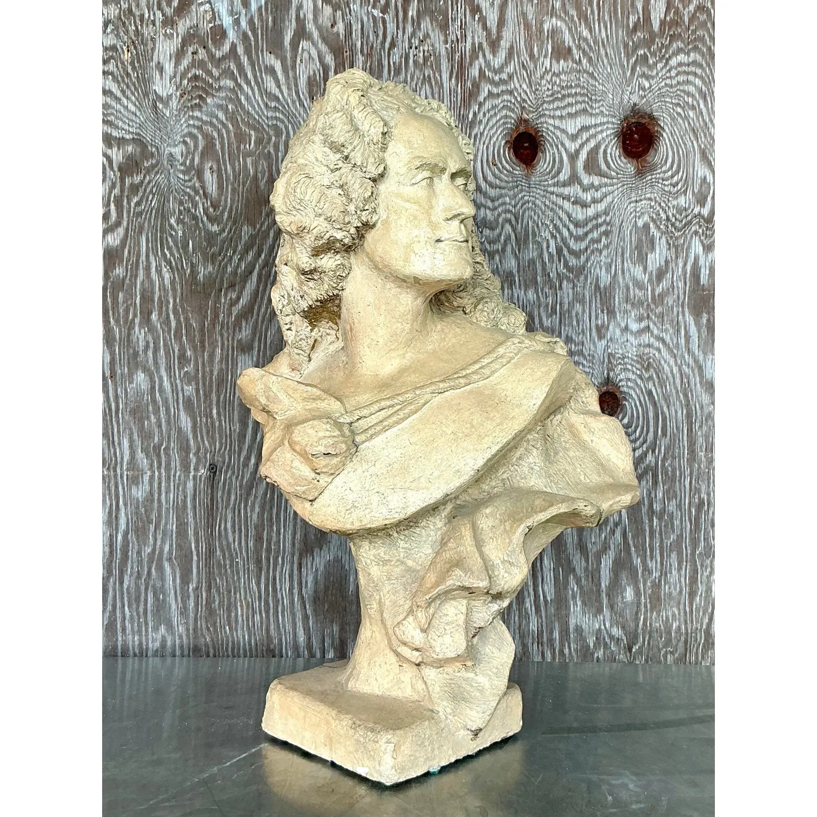 Early 20th Century Vintage Regency Plaster Bust — additional photo 2