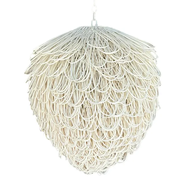 Early 21st Century Boho Finley Looped Rattan Chandelier After Arteriors — additional photo 1