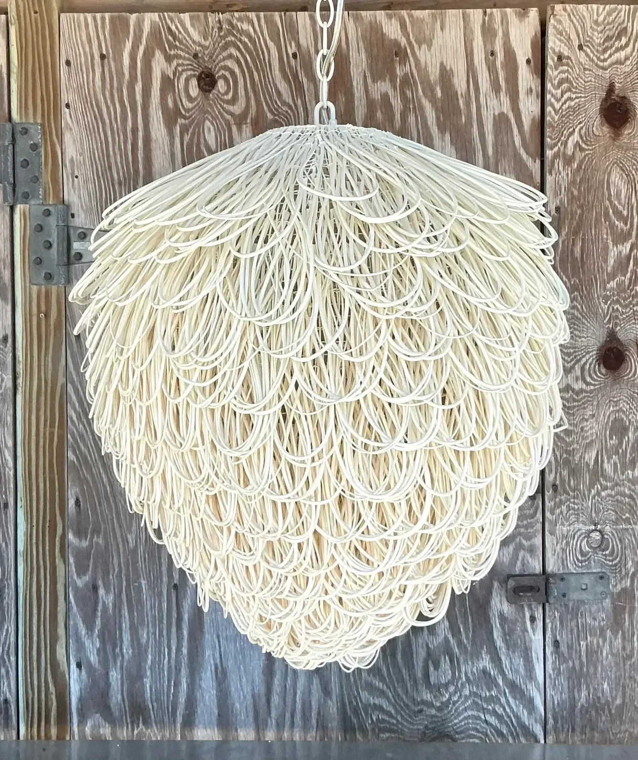 Early 21st Century Boho Finley Looped Rattan Chandelier After Arteriors — additional photo 2