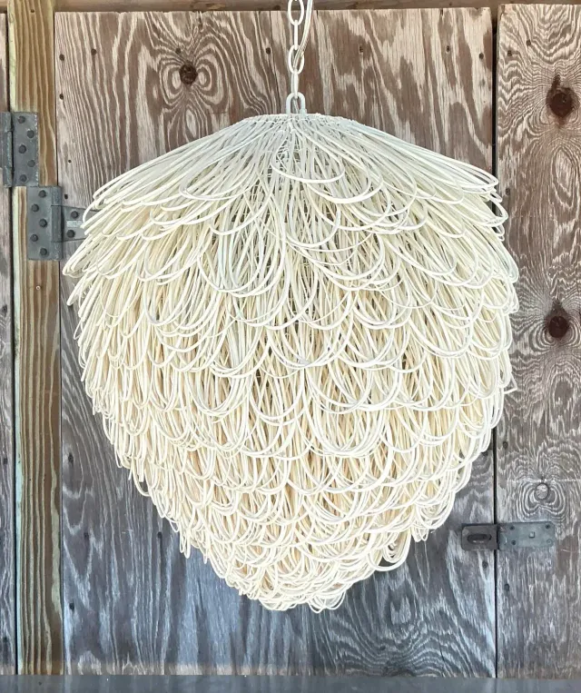 Early 21st Century Boho Finley Looped Rattan Chandelier After Arteriors — additional photo 2