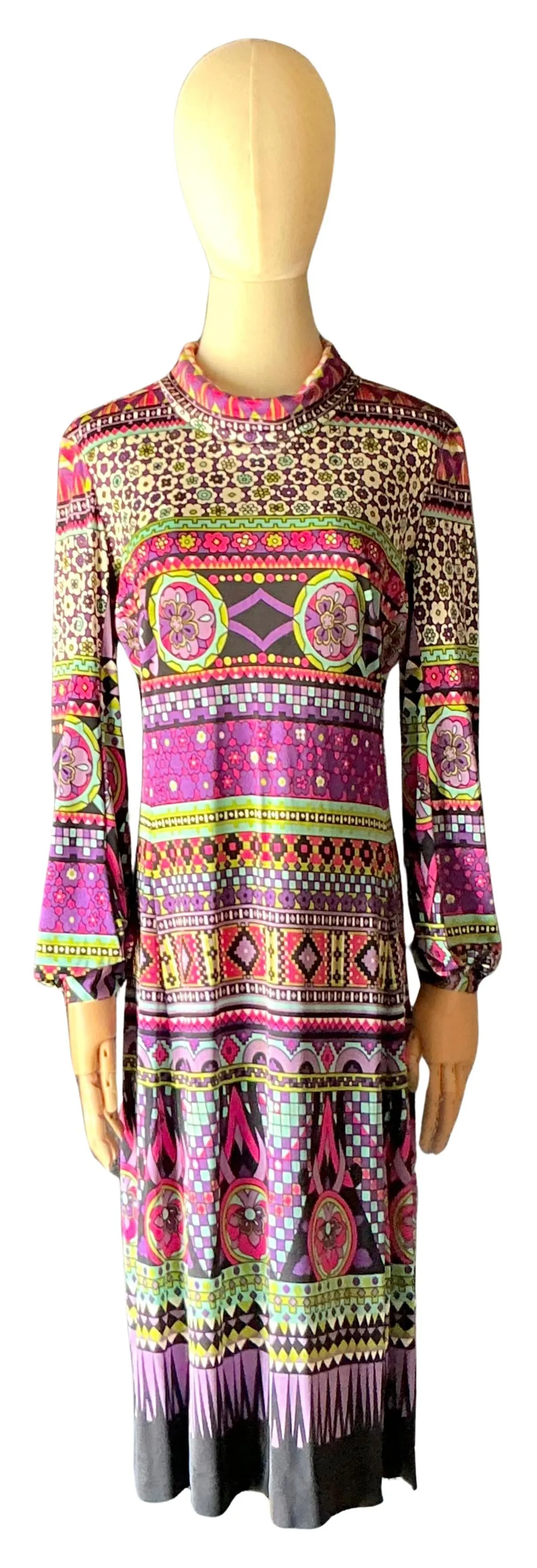 Vintage Emilia Bellini Colorful Turtleneck Dress