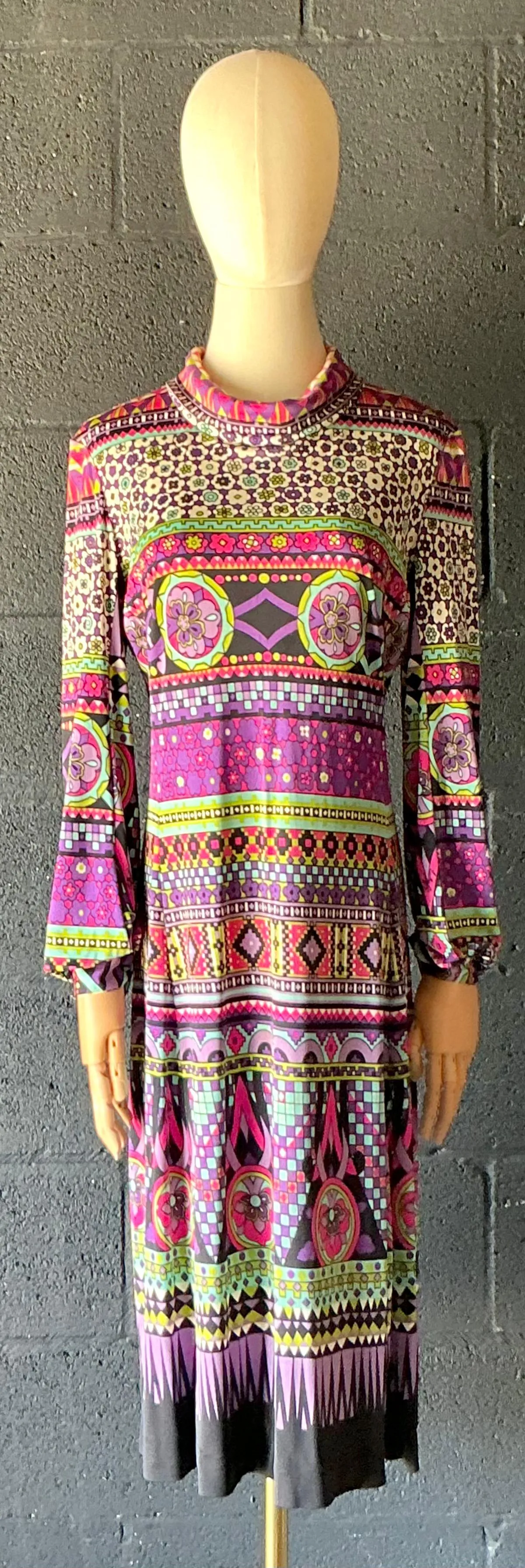 Vintage Emilia Bellini Colorful Turtleneck Dress — additional photo 1