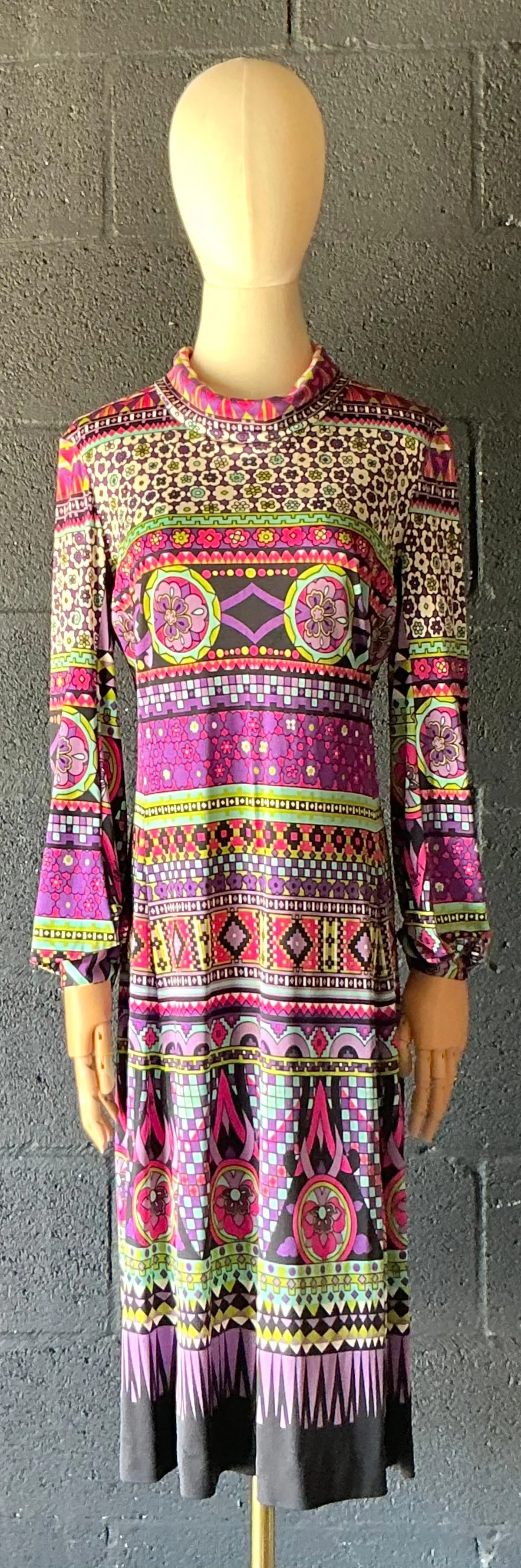 Vintage Emilia Bellini Colorful Turtleneck Dress — additional photo 2