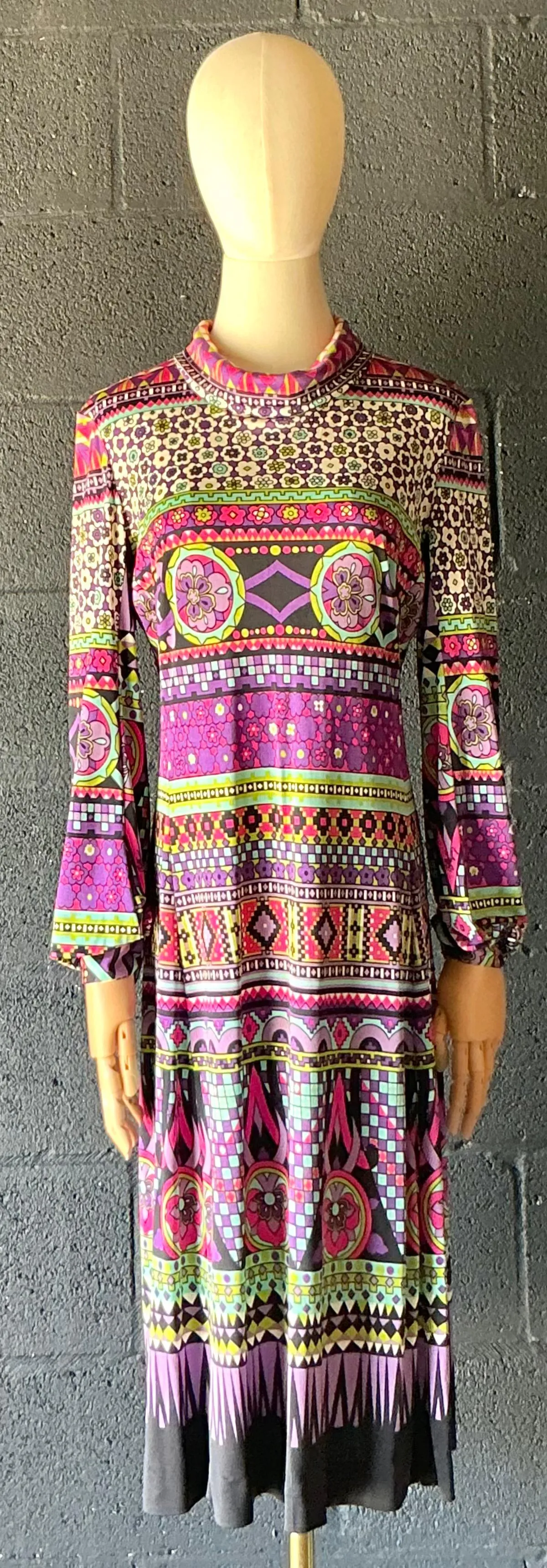 Vintage Emilia Bellini Colorful Turtleneck Dress — additional photo 5