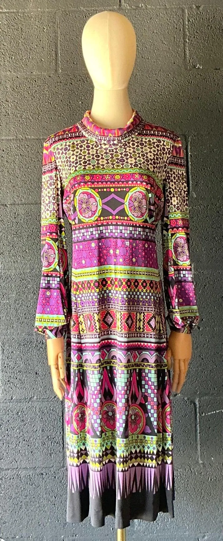 Vintage Emilia Bellini Colorful Turtleneck Dress — additional photo 8
