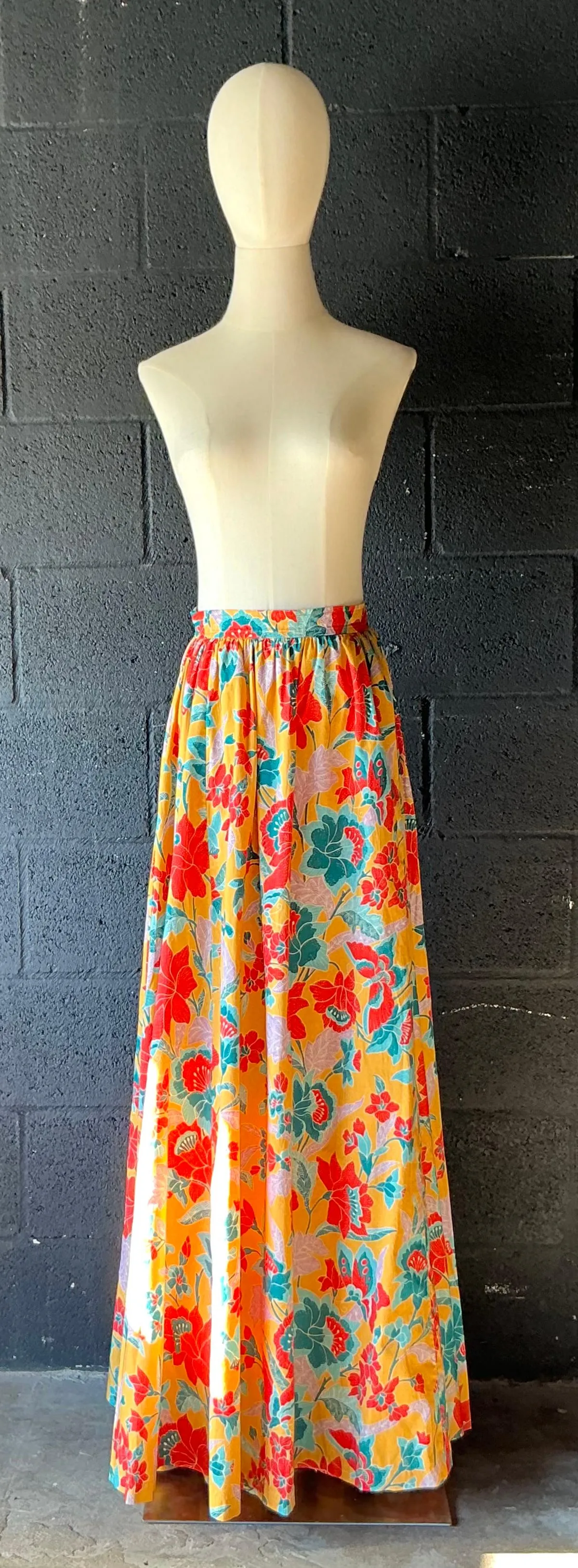 Vintage Yves Saint Laurent Colorful Floral Maxi Skirt — additional photo 2