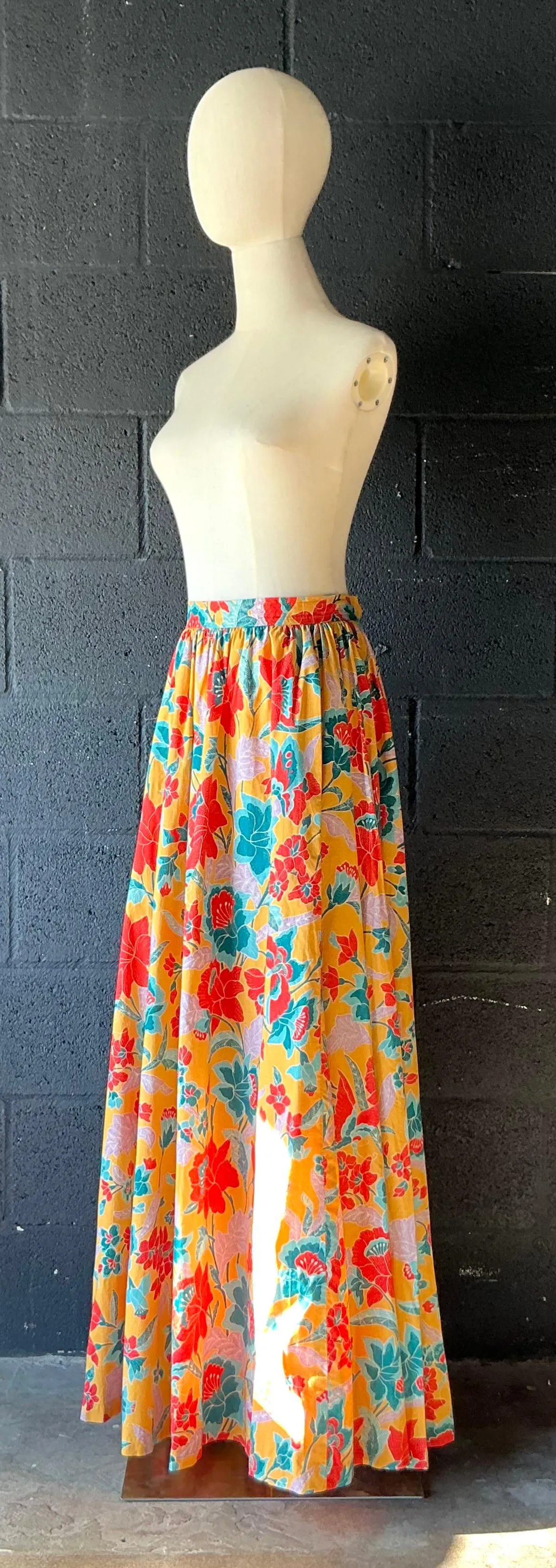 Vintage Yves Saint Laurent Colorful Floral Maxi Skirt — additional photo 3