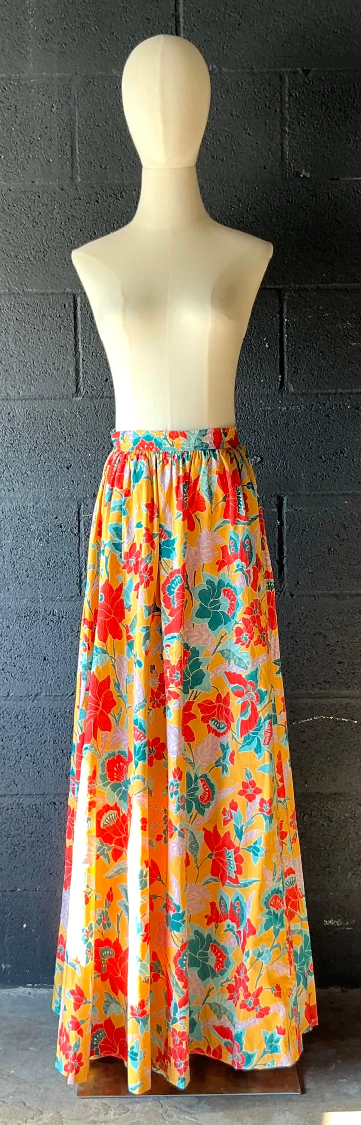 Vintage Yves Saint Laurent Colorful Floral Maxi Skirt — additional photo 4