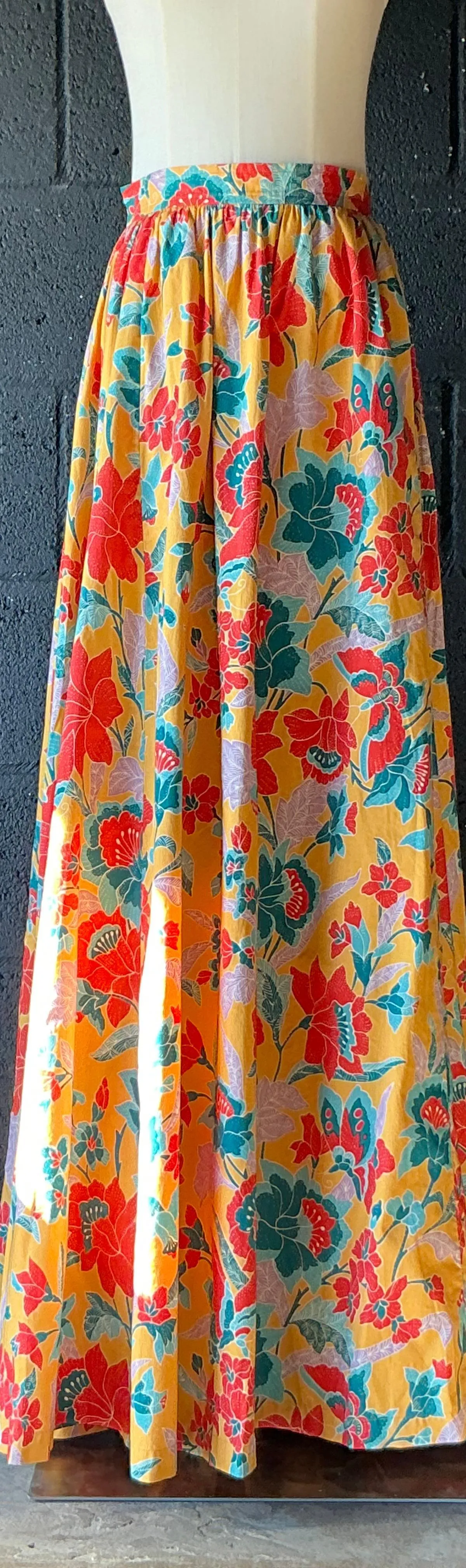Vintage Yves Saint Laurent Colorful Floral Maxi Skirt — additional photo 6