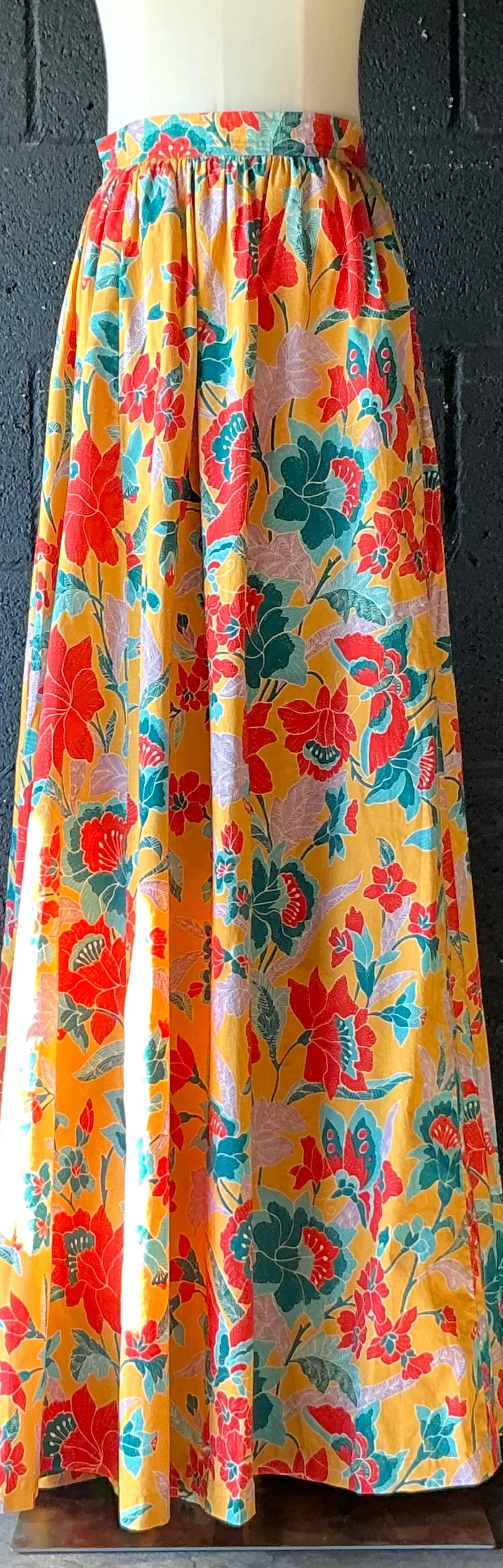 Vintage Yves Saint Laurent Colorful Floral Maxi Skirt — additional photo 7