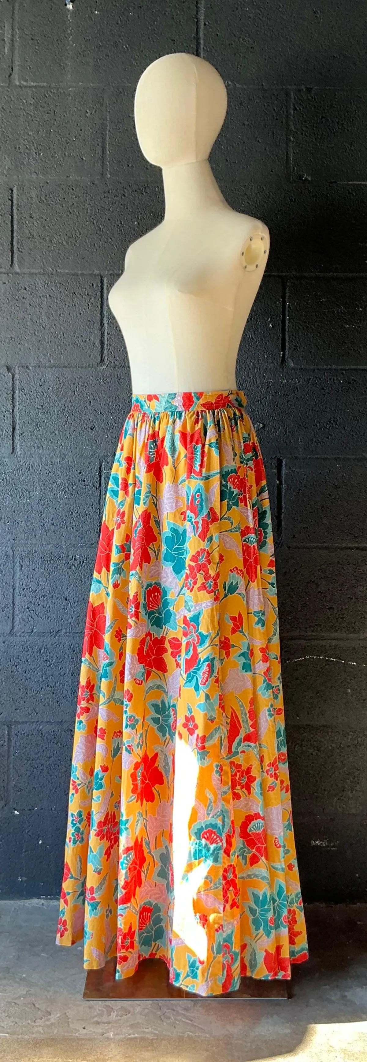 Vintage Yves Saint Laurent Colorful Floral Maxi Skirt — additional photo 8