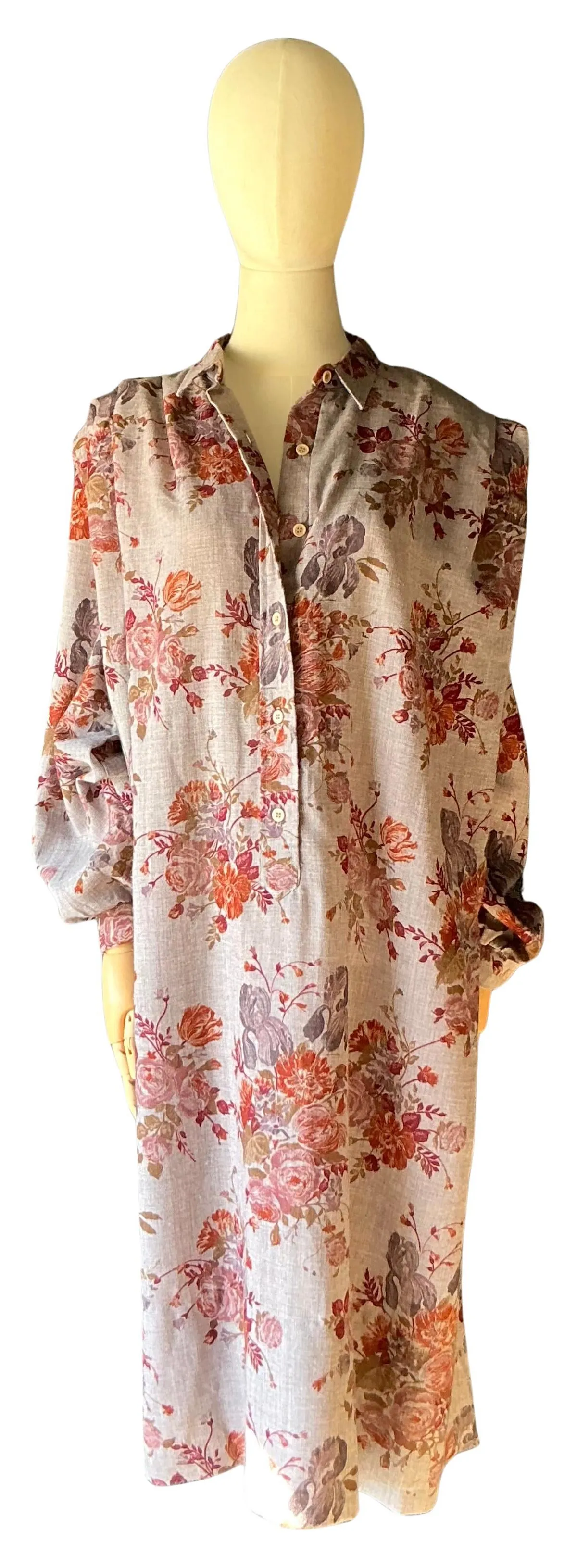 Vintage Lanvin Paris Floral Tunic Dress