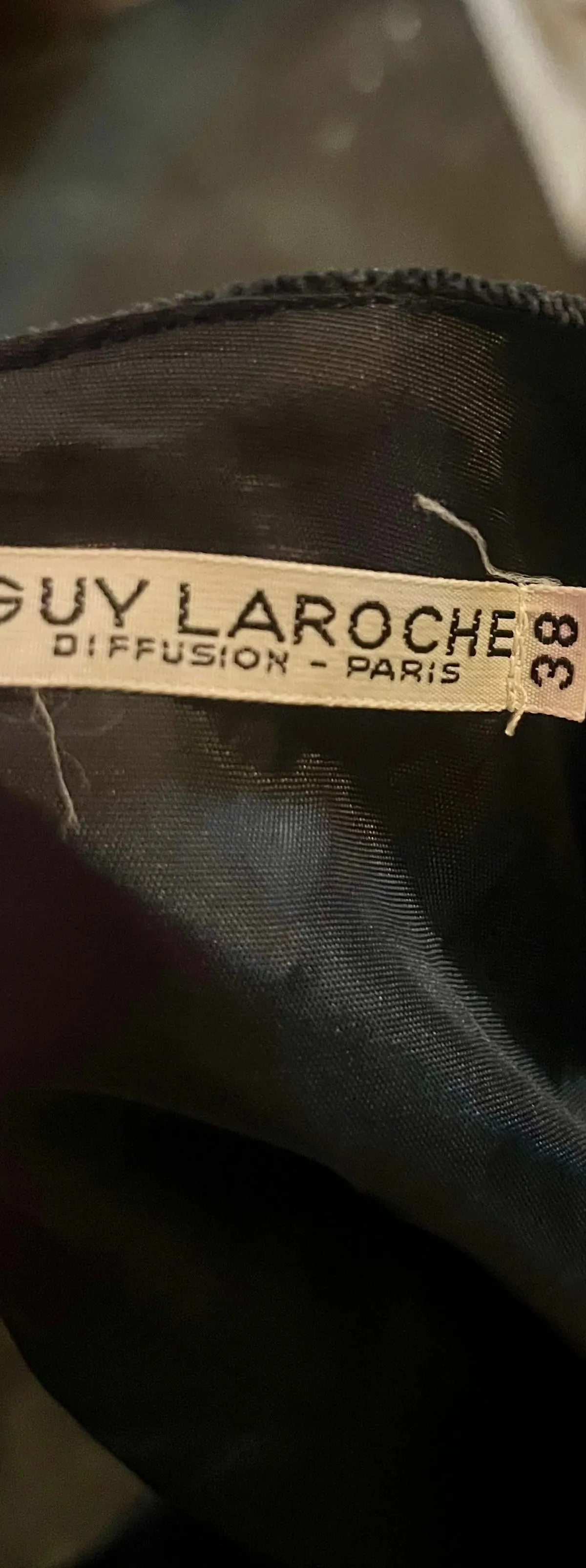 Vintage Guy Laroche Navy Blue Velvet Dress — additional photo 7