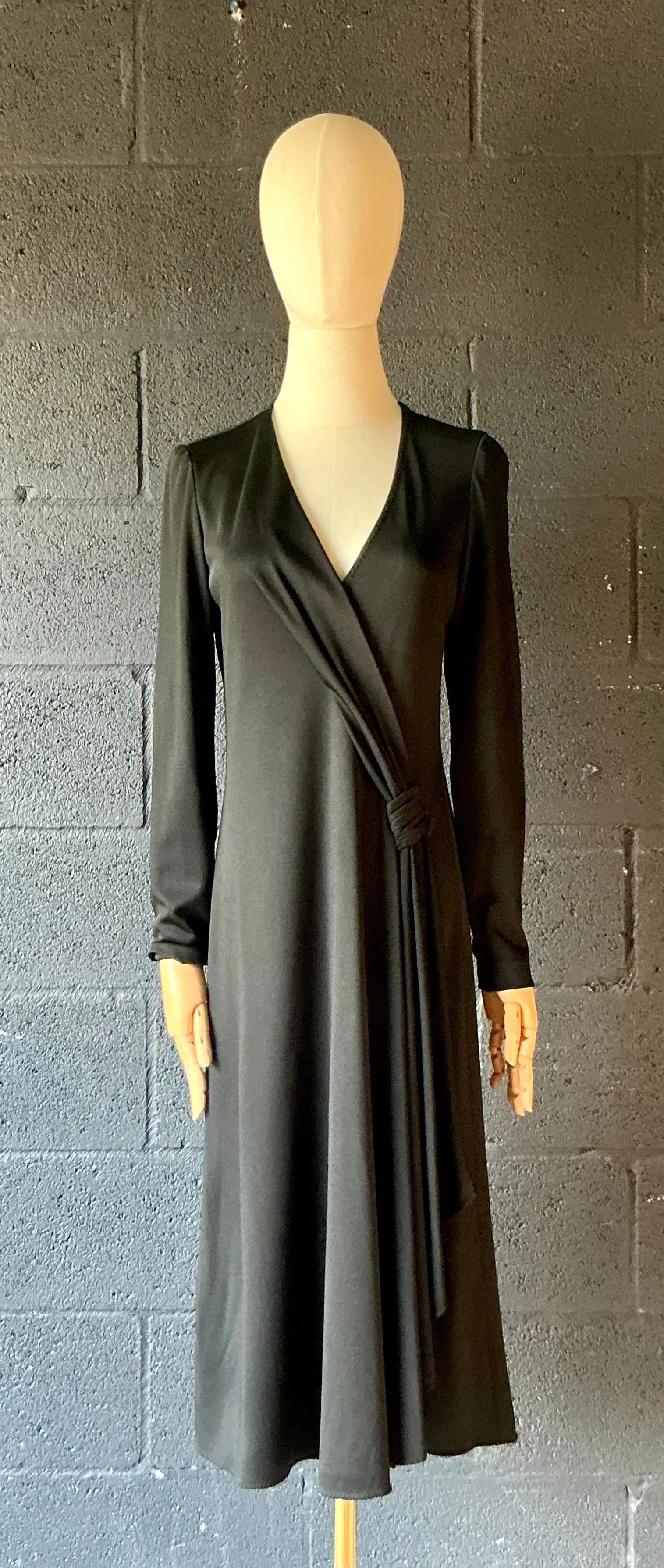 Vintage Stephen Burrows Black Long Sleeve Maxi Dress — additional photo 2