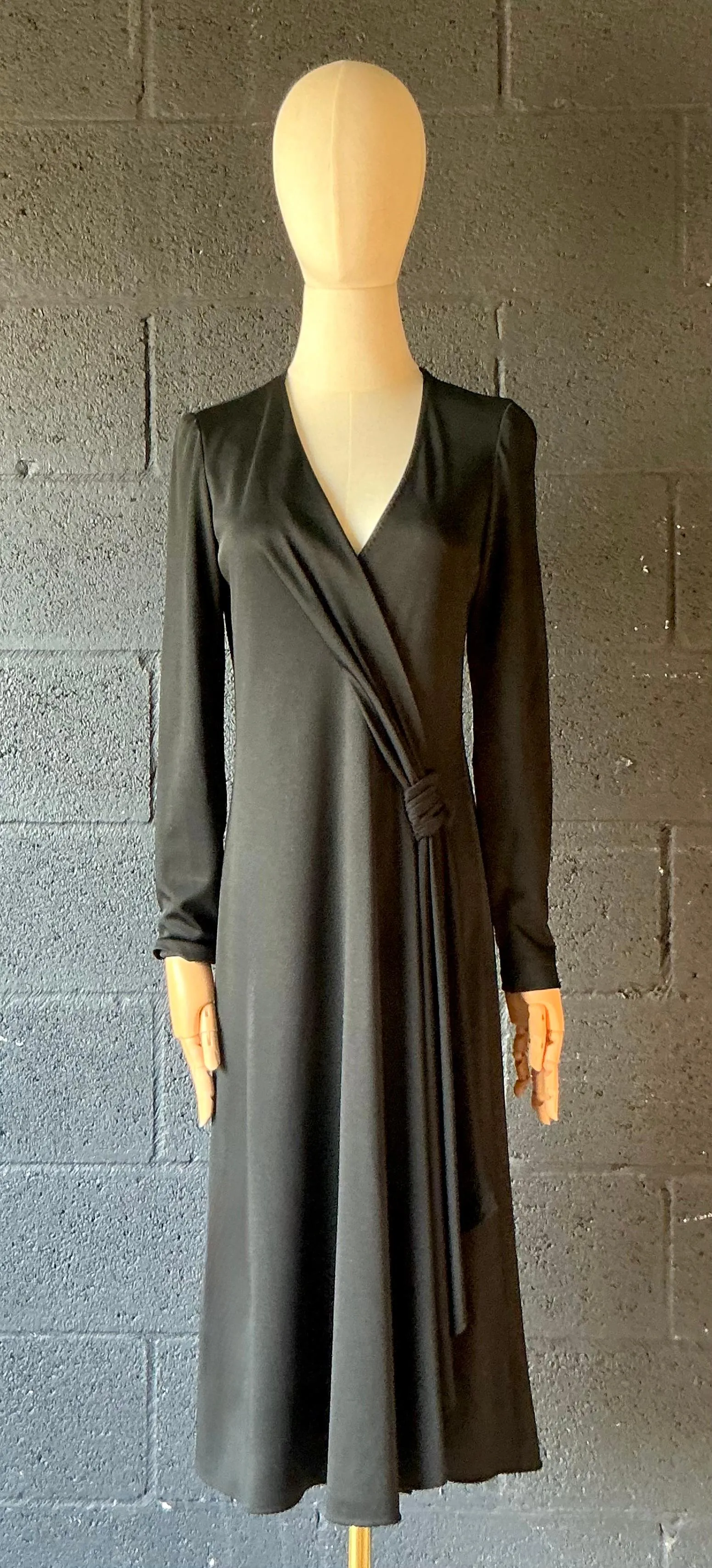 Vintage Stephen Burrows Black Long Sleeve Maxi Dress — additional photo 3