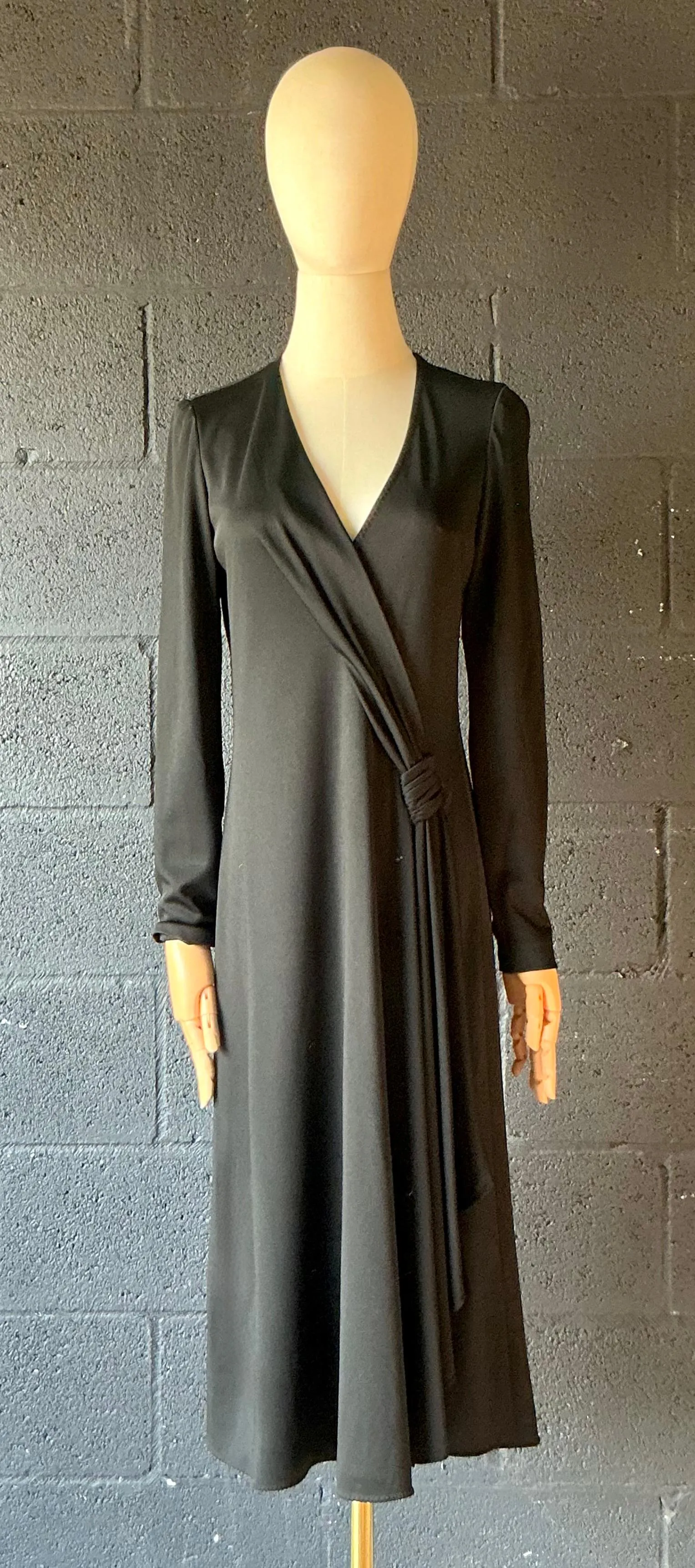 Vintage Stephen Burrows Black Long Sleeve Maxi Dress — additional photo 4