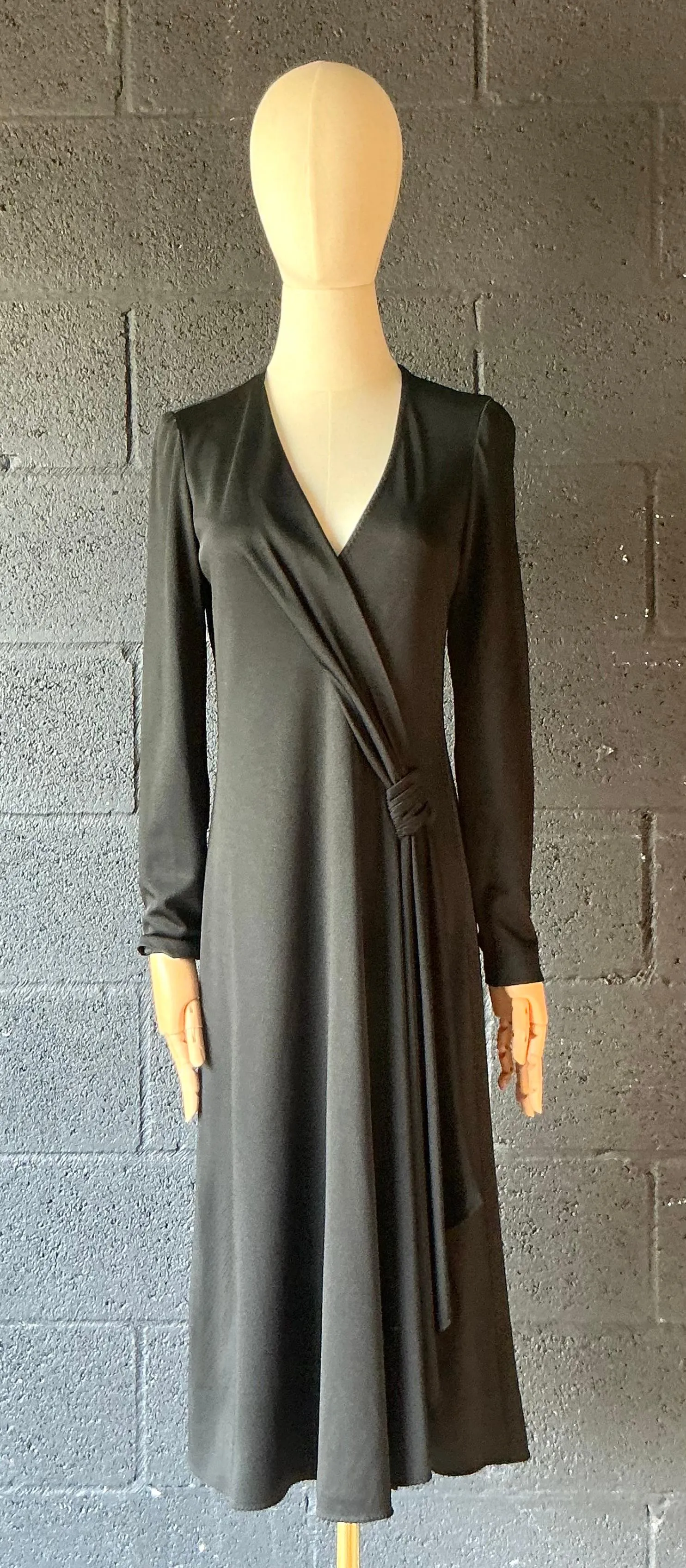 Vintage Stephen Burrows Black Long Sleeve Maxi Dress — additional photo 5