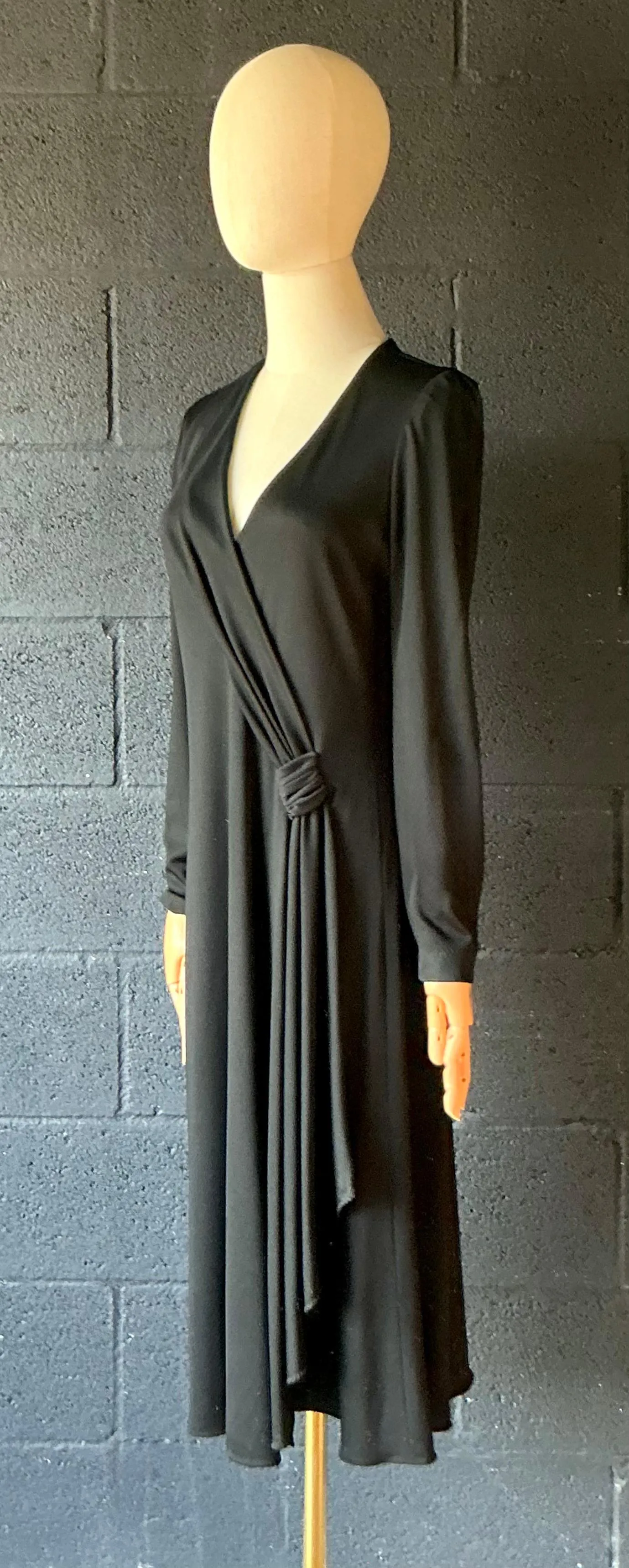 Vintage Stephen Burrows Black Long Sleeve Maxi Dress — additional photo 6