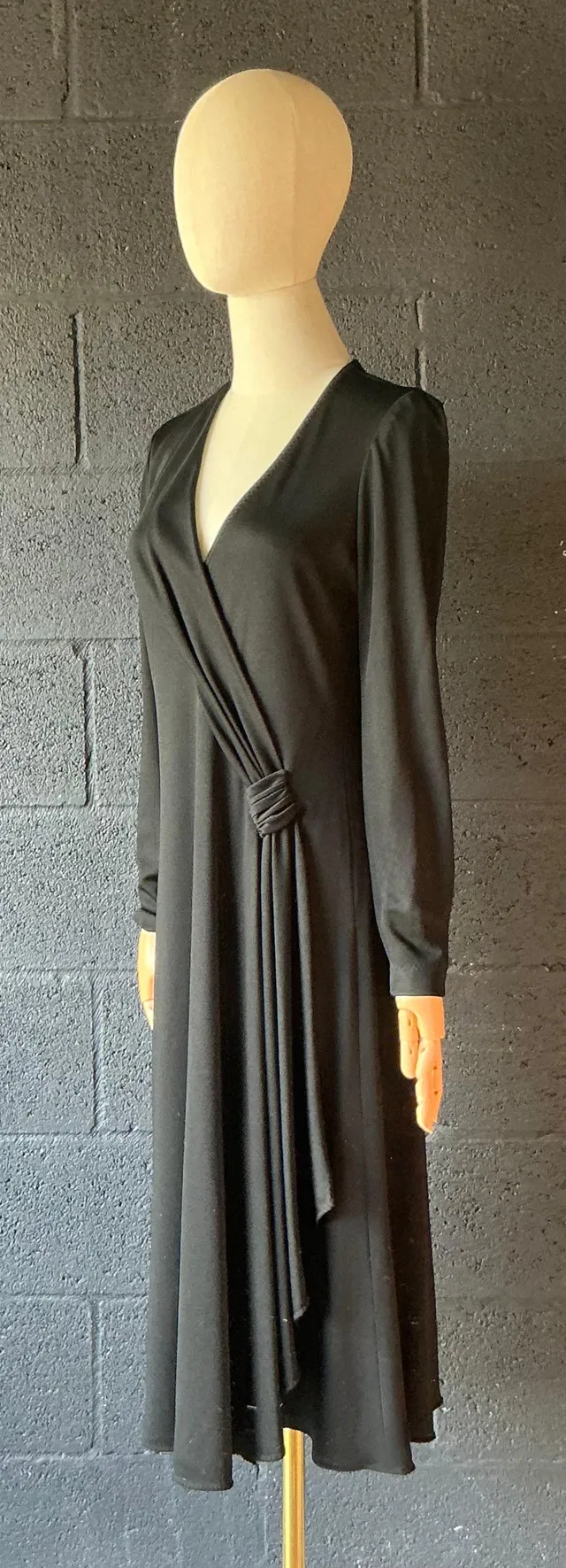 Vintage Stephen Burrows Black Long Sleeve Maxi Dress — additional photo 7