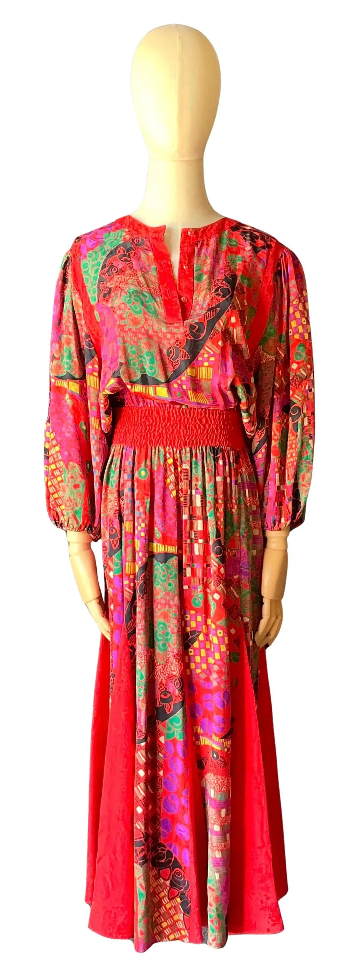 Vintage Diane Freis Silk Patterned Dress