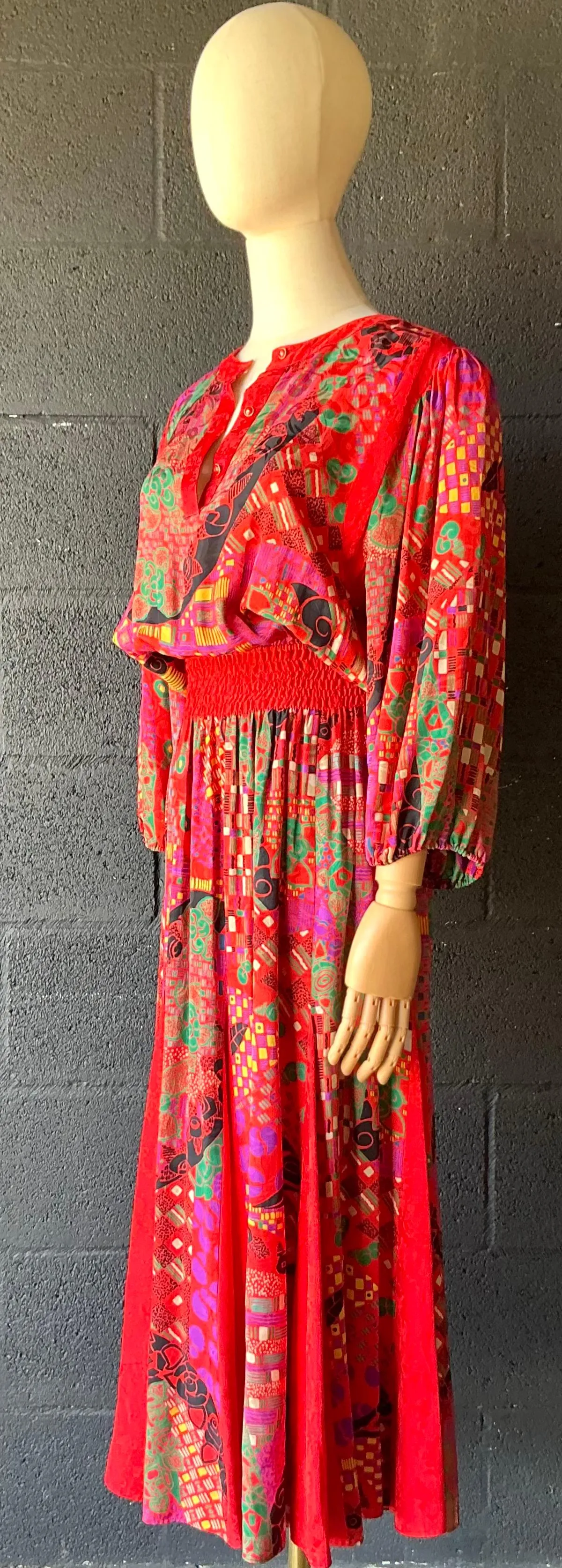 Vintage Diane Freis Silk Patterned Dress — additional photo 2