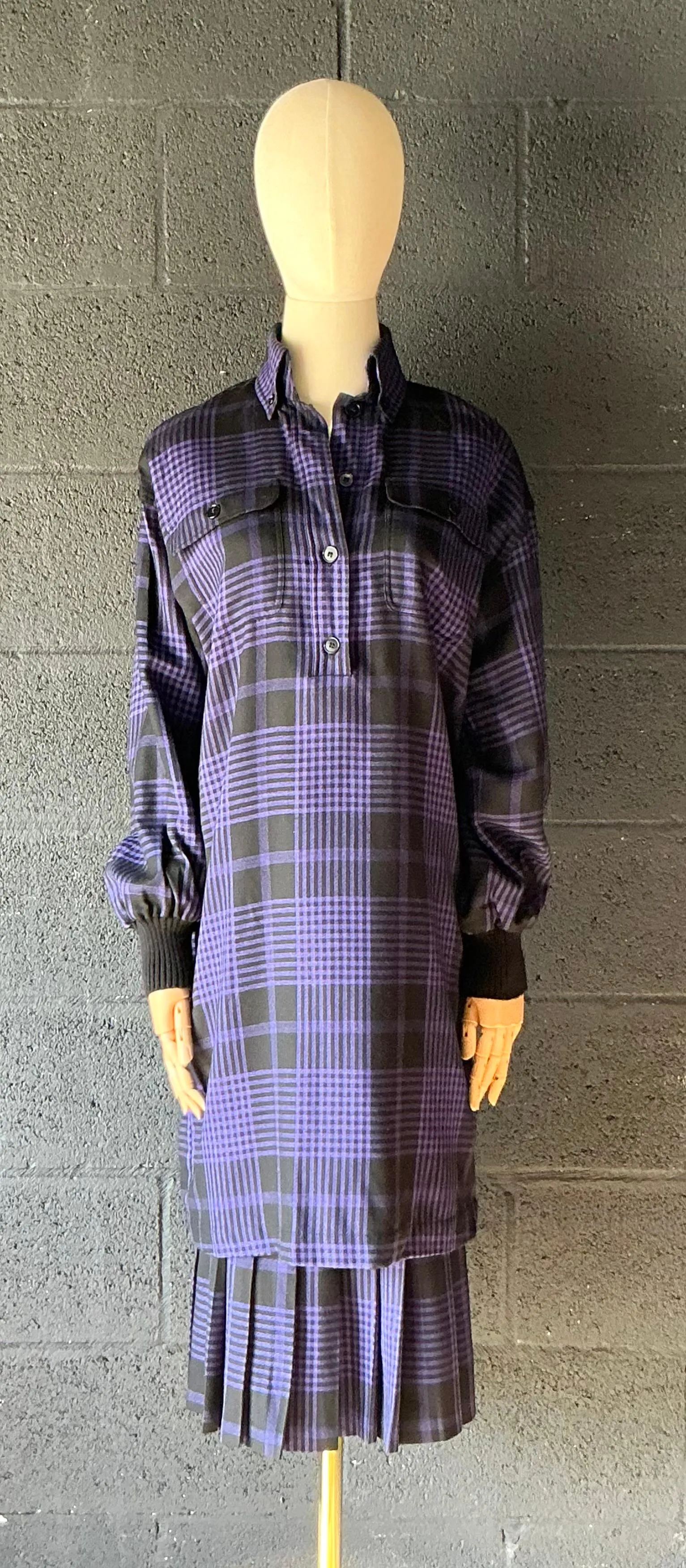 Vintage Guy Laroche Two Piece Checkered Blouse & Skirt — additional photo 3