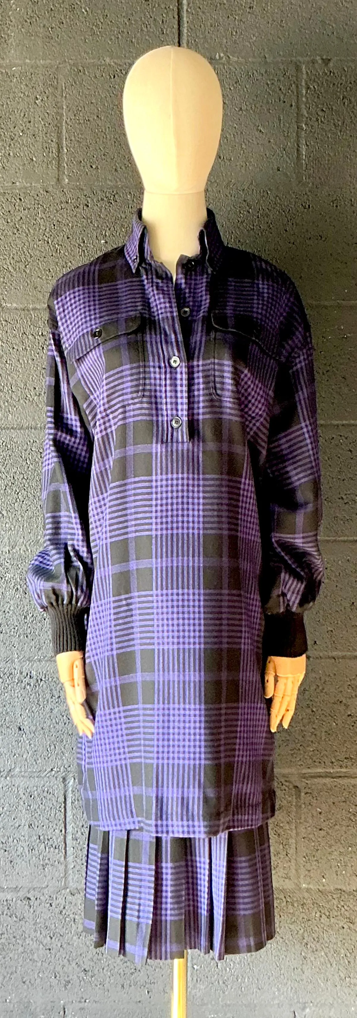 Vintage Guy Laroche Two Piece Checkered Blouse & Skirt — additional photo 3