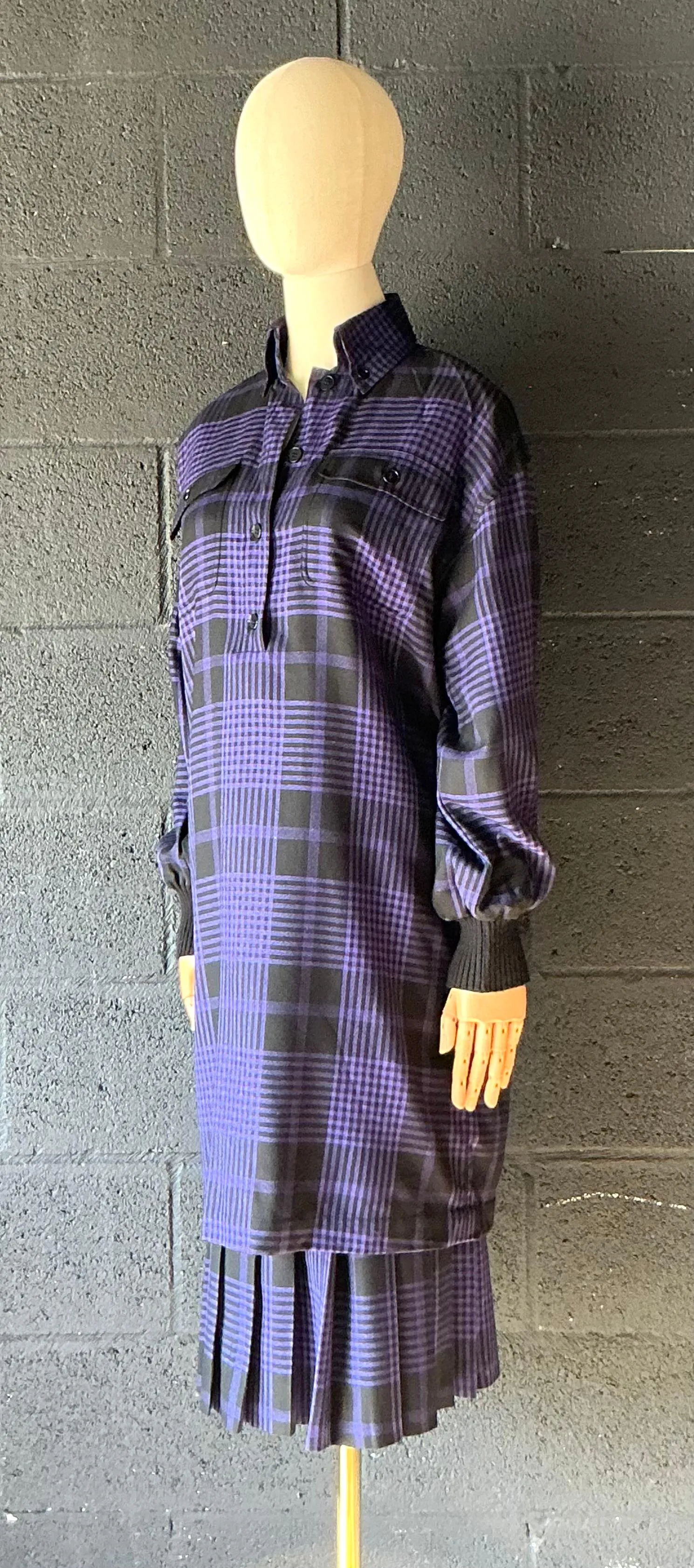 Vintage Guy Laroche Two Piece Checkered Blouse & Skirt — additional photo 5