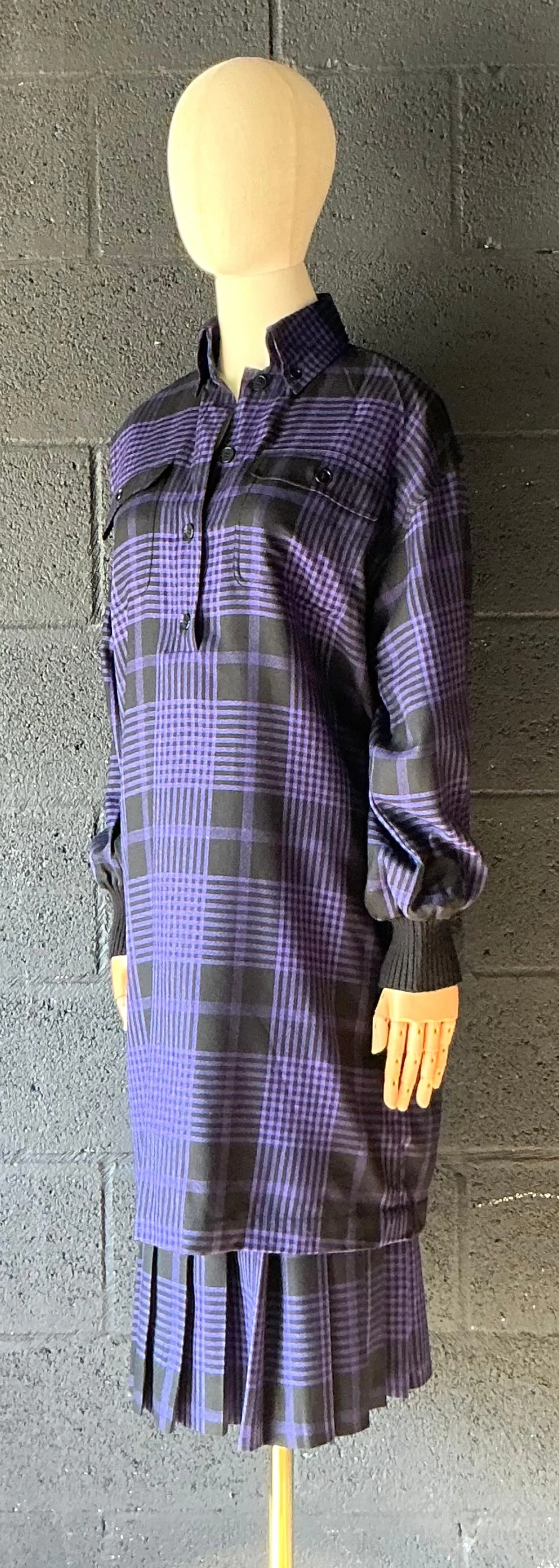 Vintage Guy Laroche Two Piece Checkered Blouse & Skirt — additional photo 4