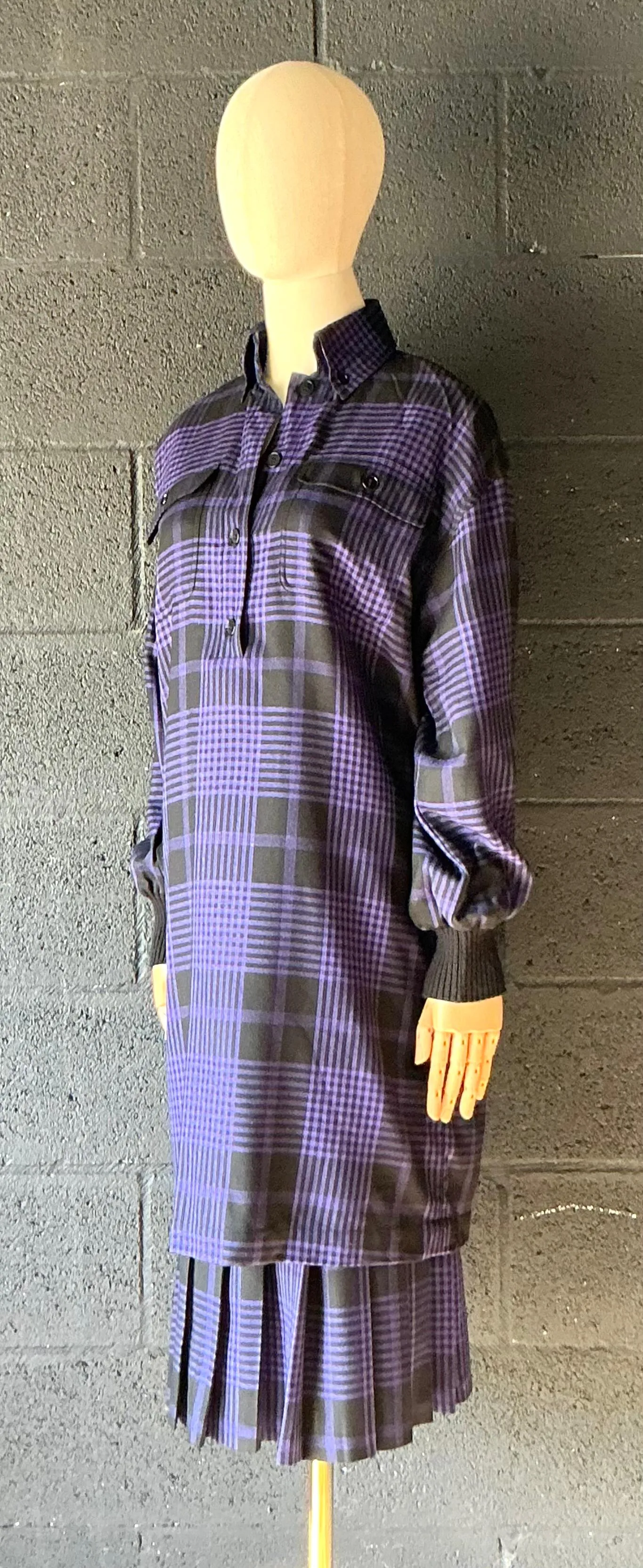 Vintage Guy Laroche Two Piece Checkered Blouse & Skirt — additional photo 6