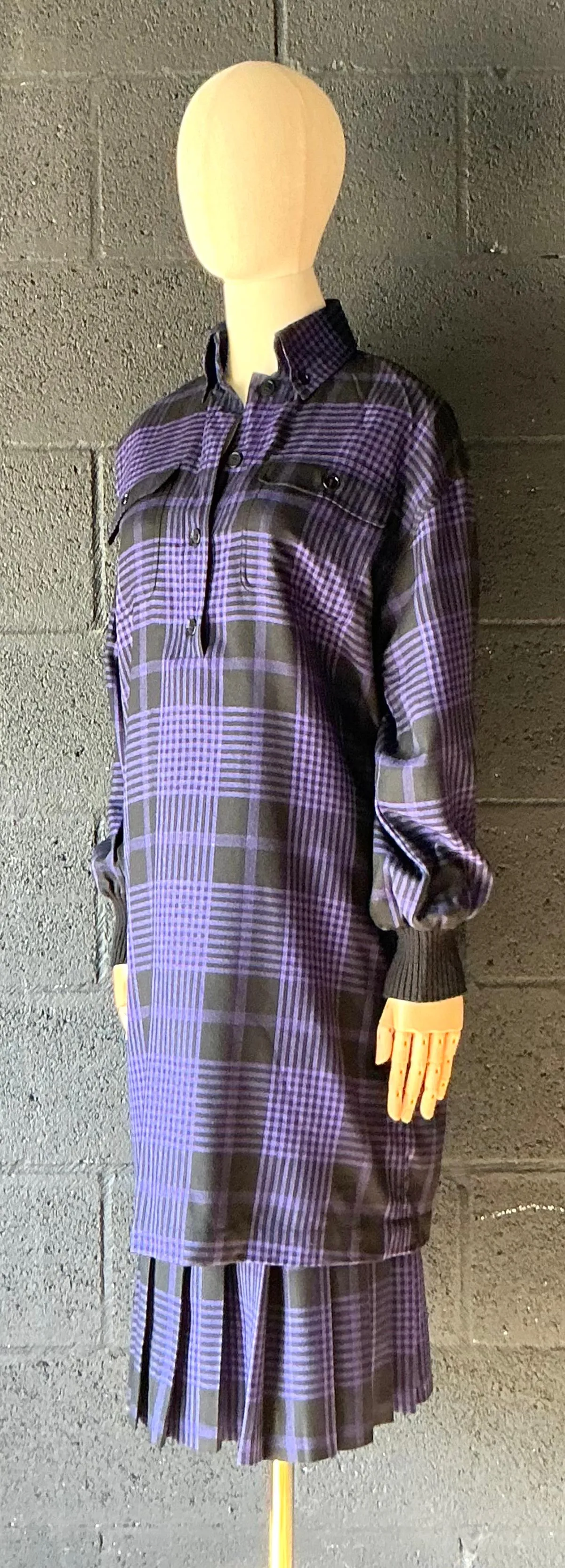 Vintage Guy Laroche Two Piece Checkered Blouse & Skirt — additional photo 5