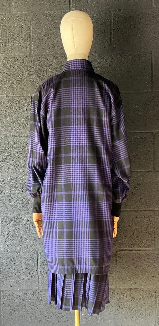 Vintage Guy Laroche Two Piece Checkered Blouse & Skirt — additional photo 8