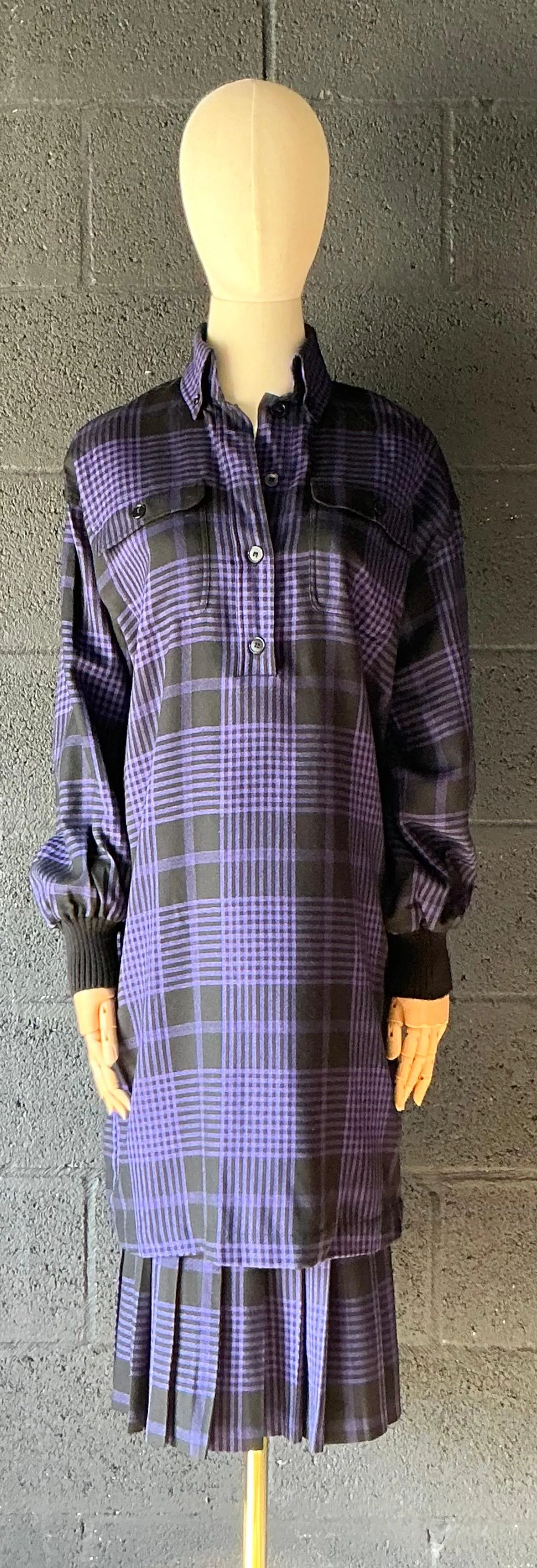 Vintage Guy Laroche Two Piece Checkered Blouse & Skirt — additional photo 8