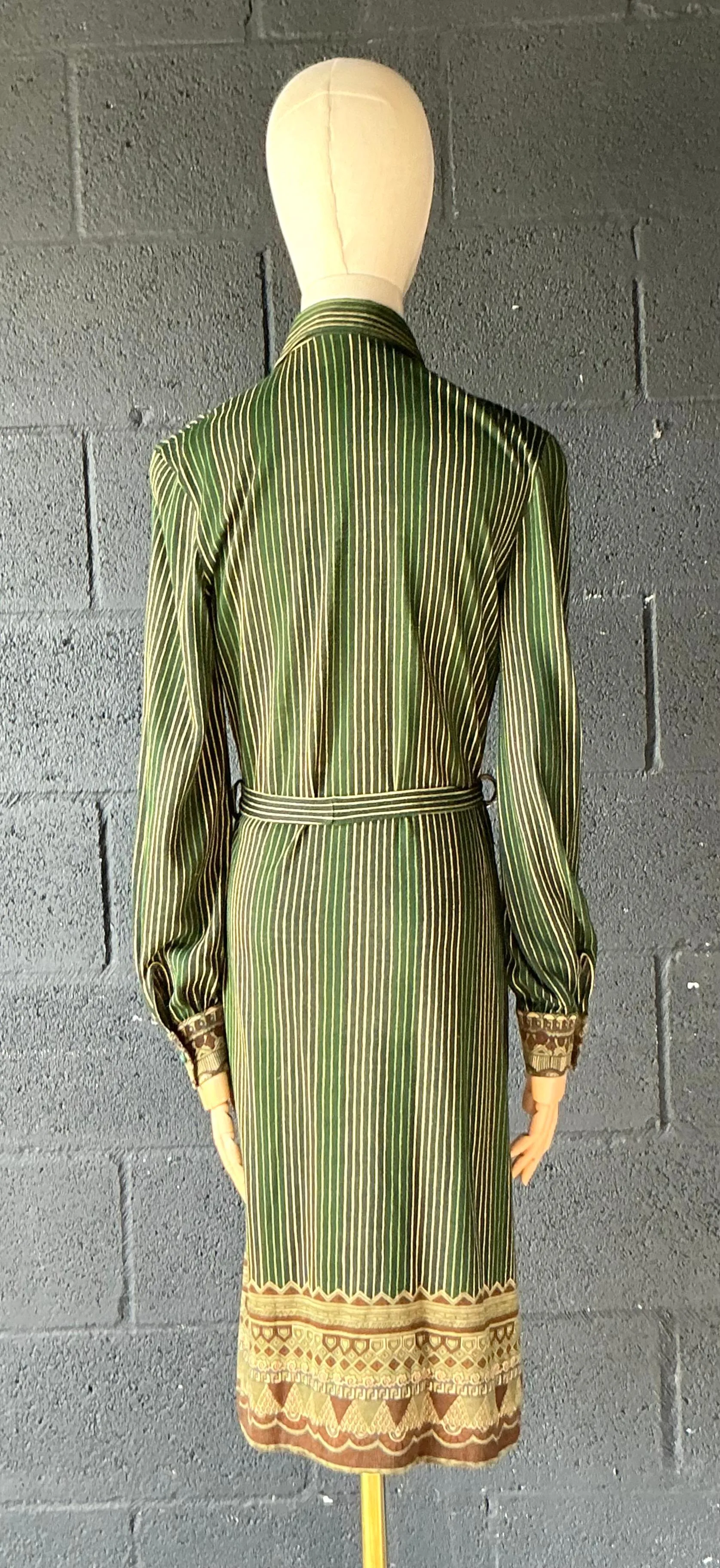 Vintage Miss O Green Striped Dress with Belt — additional photo 8