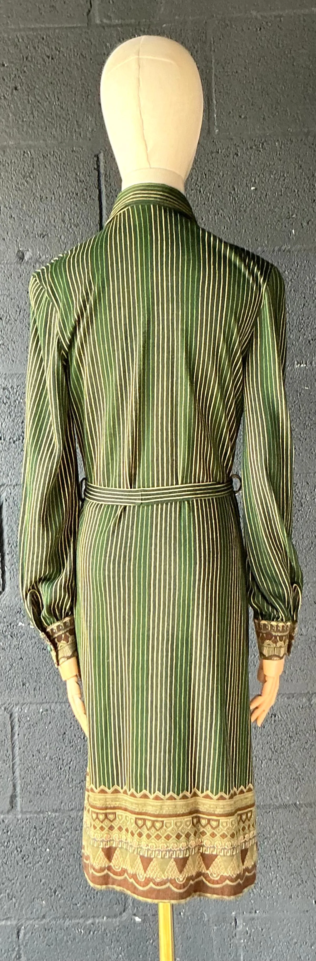 Vintage Miss O Green Striped Dress with Belt — additional photo 7