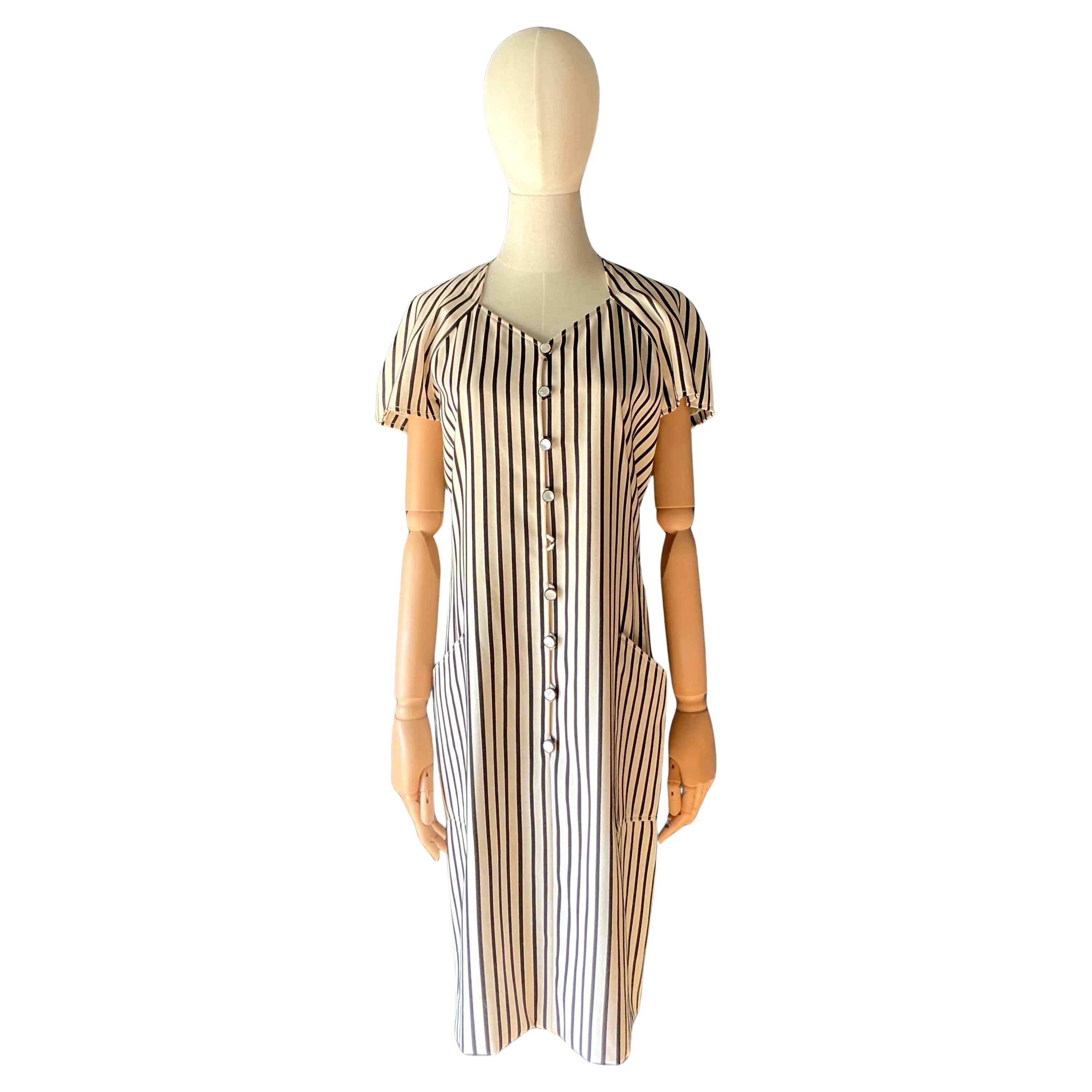 Vintage Emanuel Ungaro Black & White Stripe Dress — additional photo 1