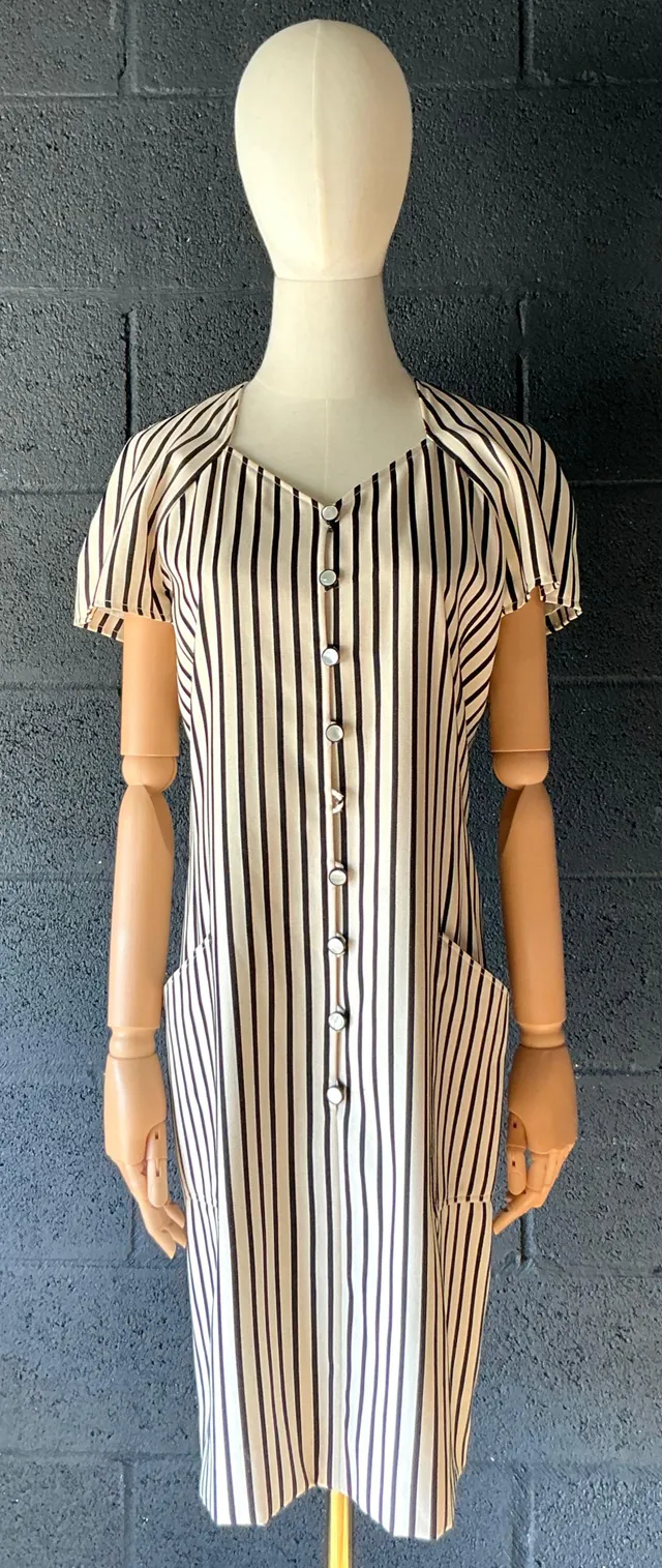 Vintage Emanuel Ungaro Black & White Stripe Dress — additional photo 2