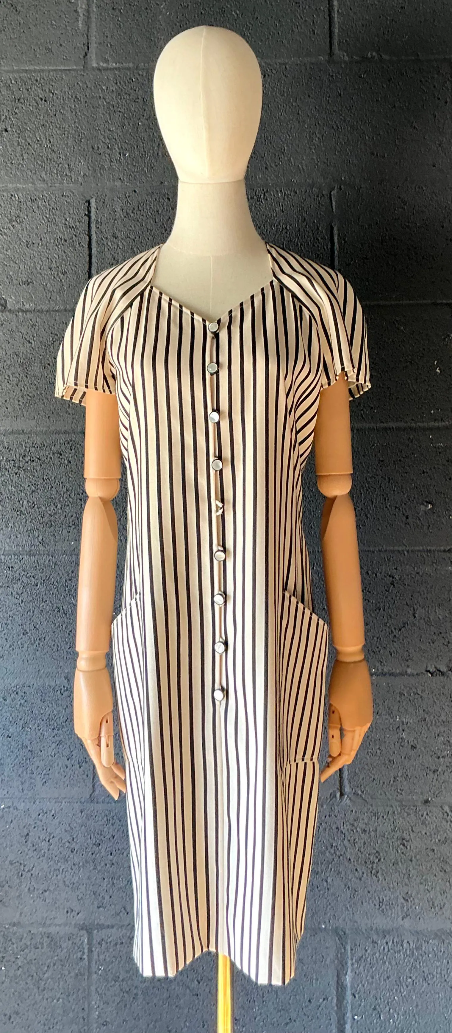 Vintage Emanuel Ungaro Black & White Stripe Dress — additional photo 3