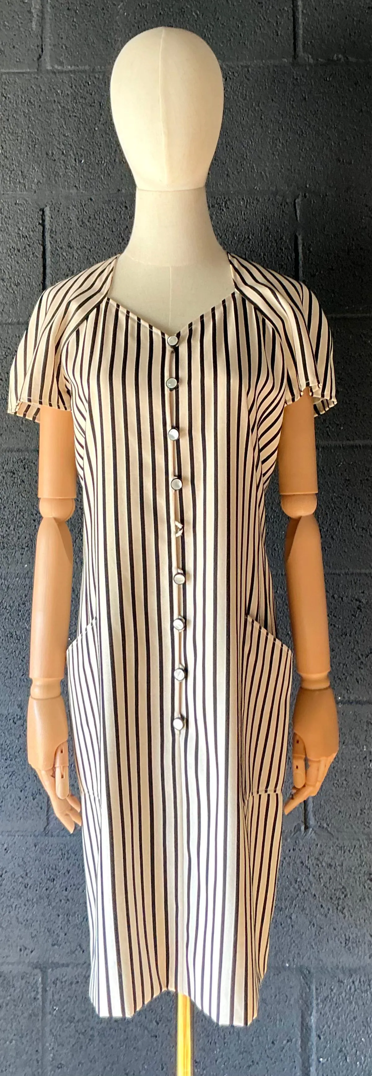 Vintage Emanuel Ungaro Black & White Stripe Dress — additional photo 2
