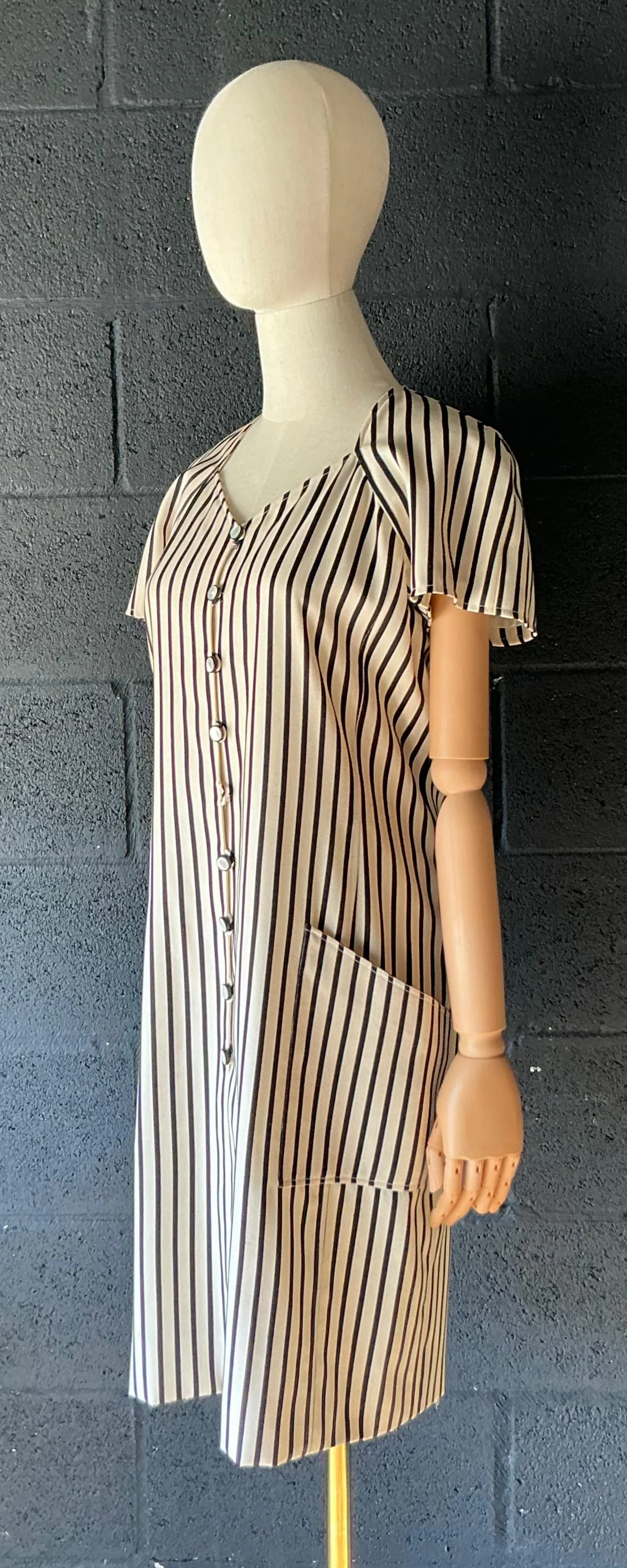 Vintage Emanuel Ungaro Black & White Stripe Dress — additional photo 4