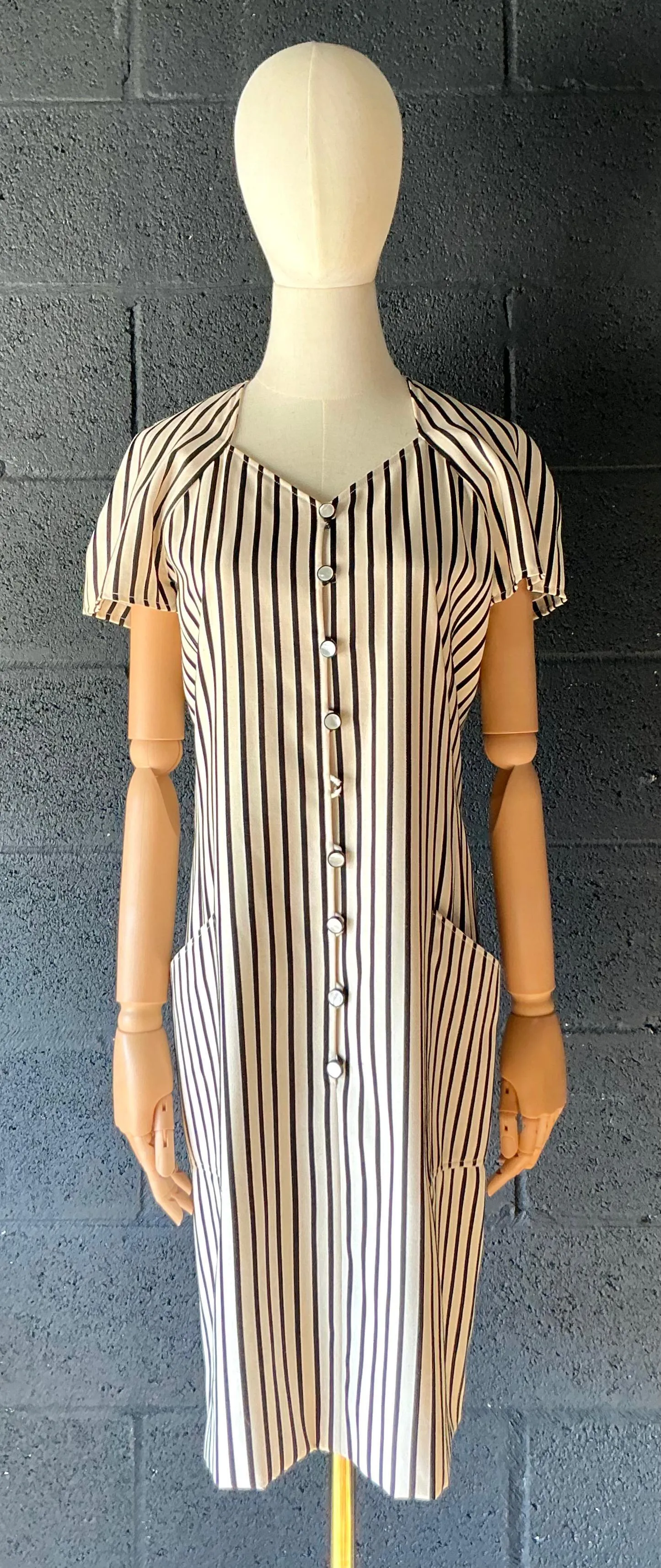 Vintage Emanuel Ungaro Black & White Stripe Dress — additional photo 5