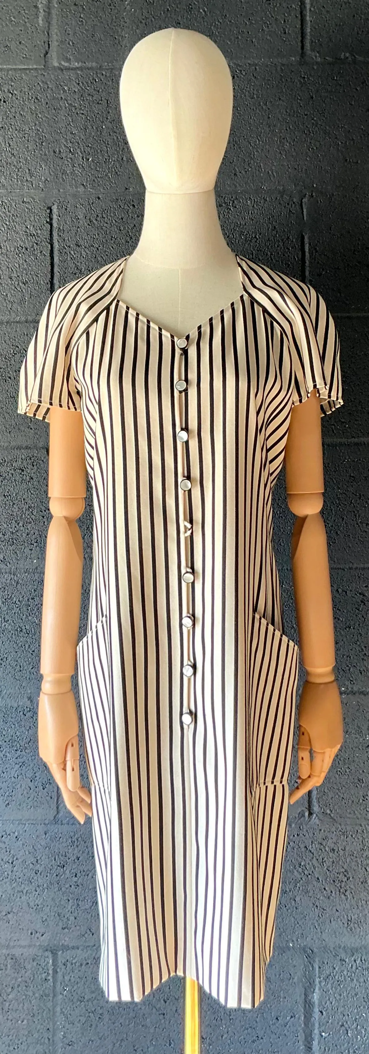 Vintage Emanuel Ungaro Black & White Stripe Dress — additional photo 4