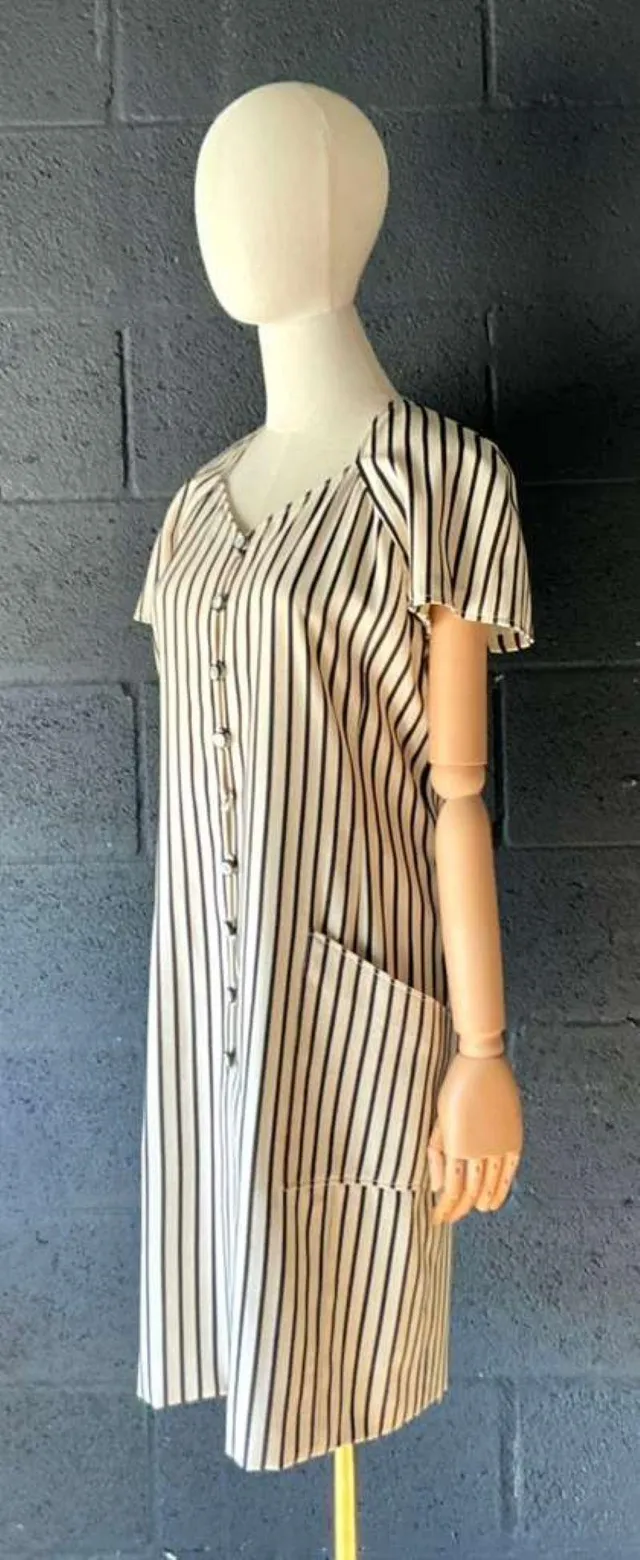 Vintage Emanuel Ungaro Black & White Stripe Dress — additional photo 6