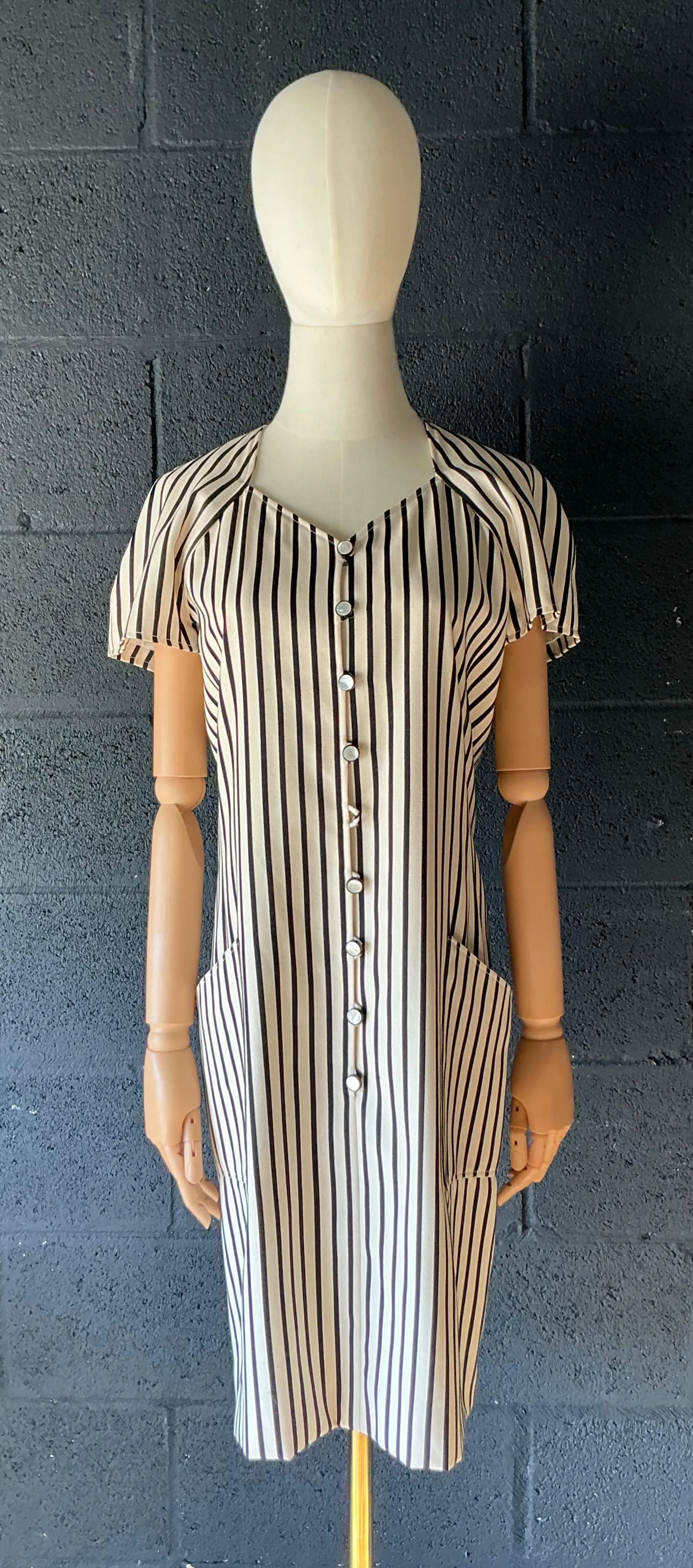 Vintage Emanuel Ungaro Black & White Stripe Dress — additional photo 7