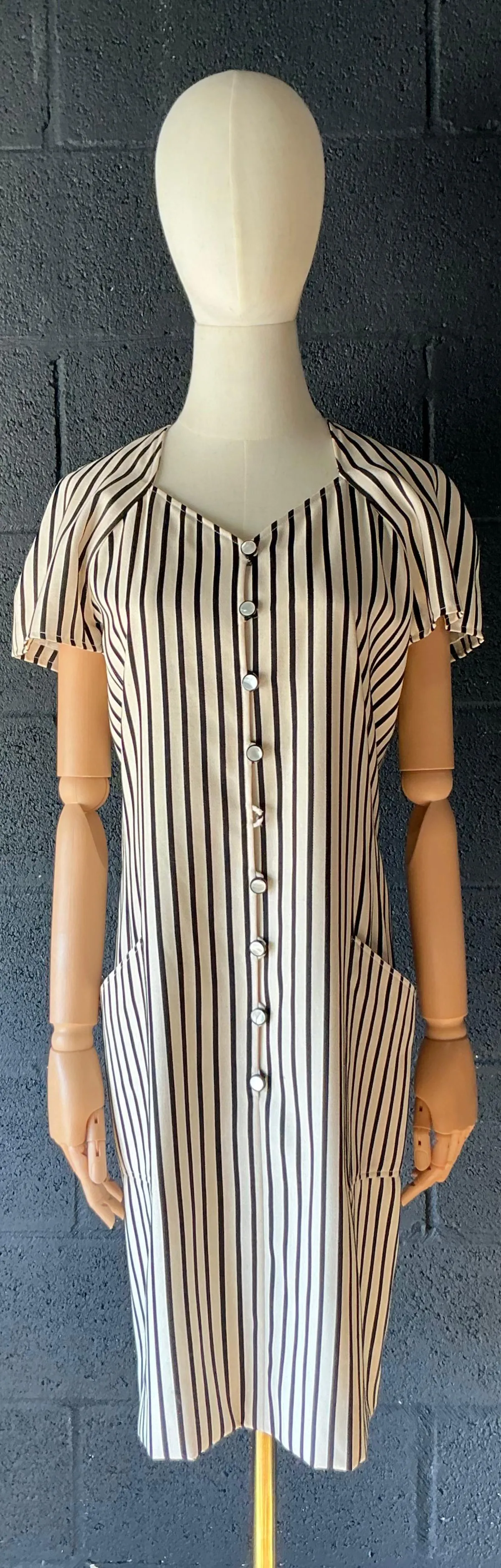 Vintage Emanuel Ungaro Black & White Stripe Dress — additional photo 6